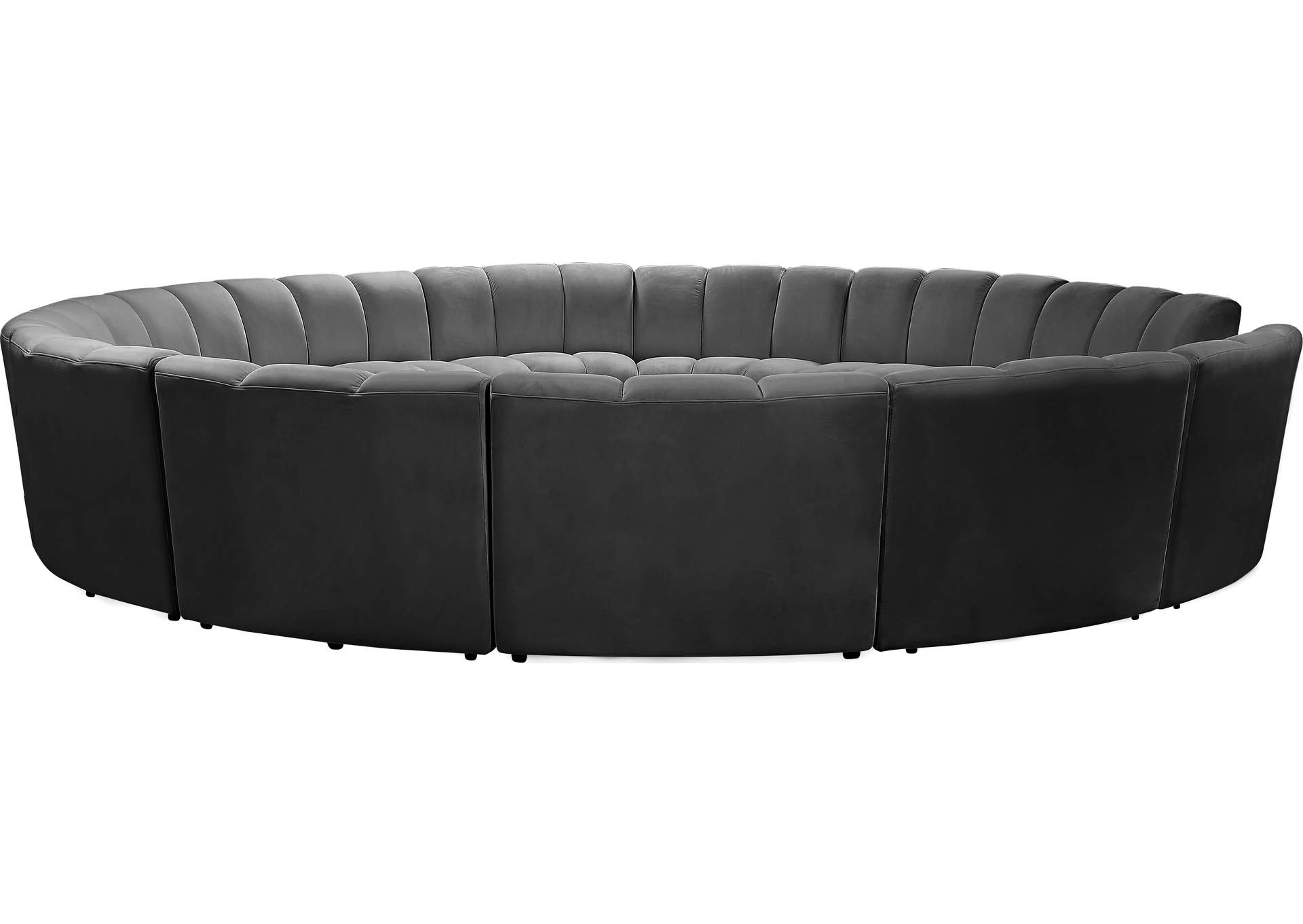 Infinity Grey Velvet 12 Piece Modular Sectional,Meridian Furniture