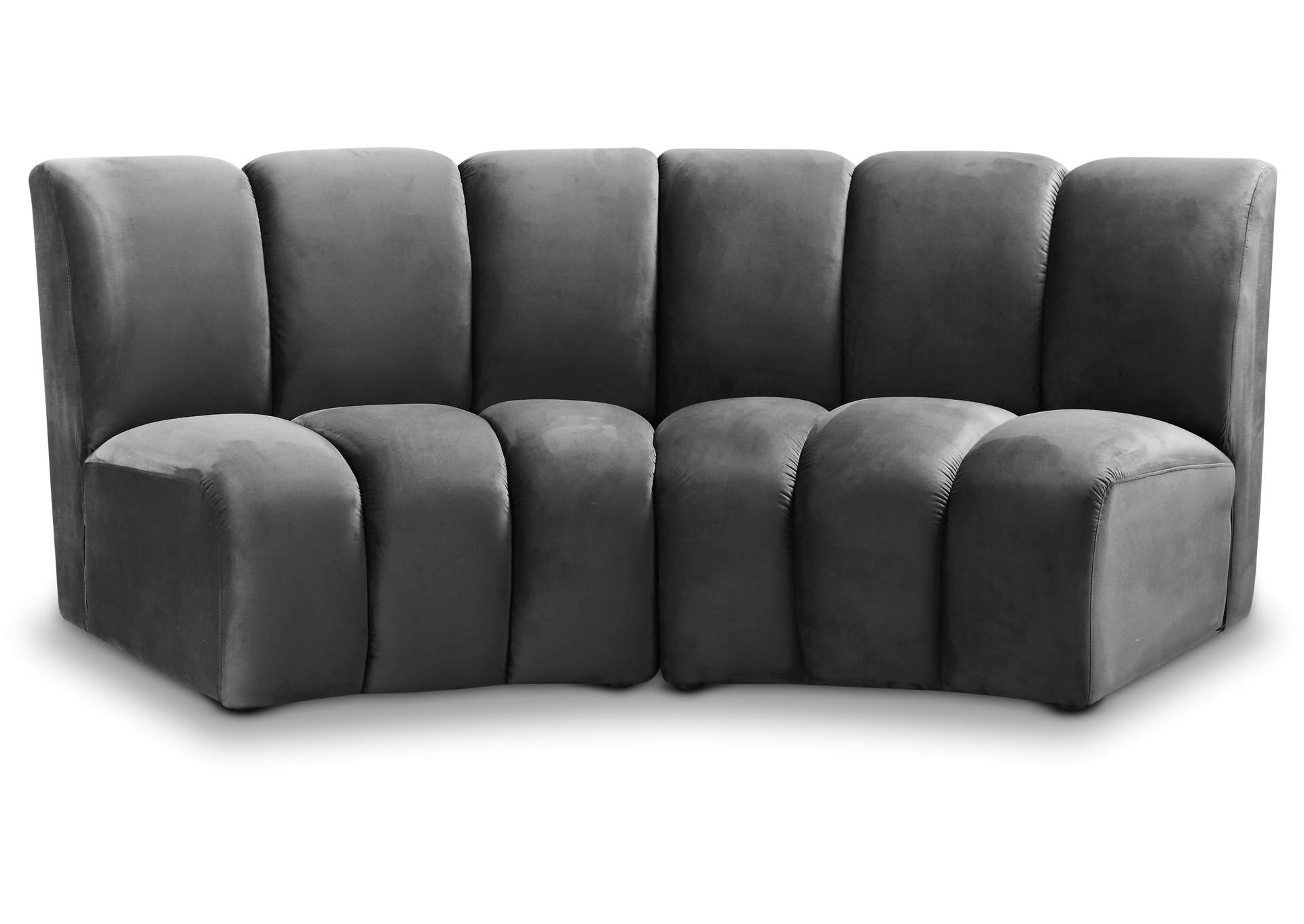 Infinity Grey Velvet 2 Piece Modular Sectional,Meridian Furniture