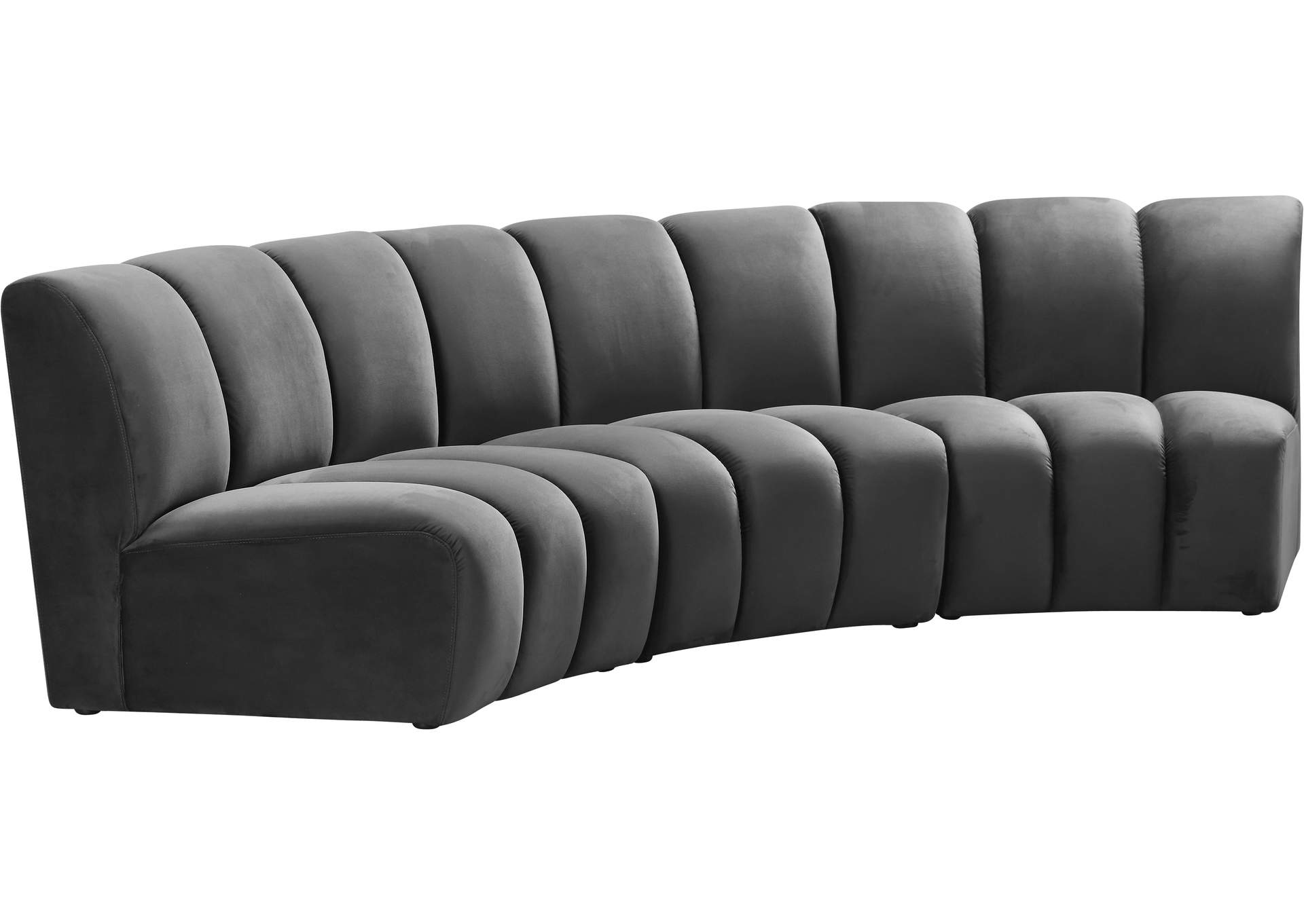 Infinity Grey Velvet 3 Piece Modular Sectional,Meridian Furniture