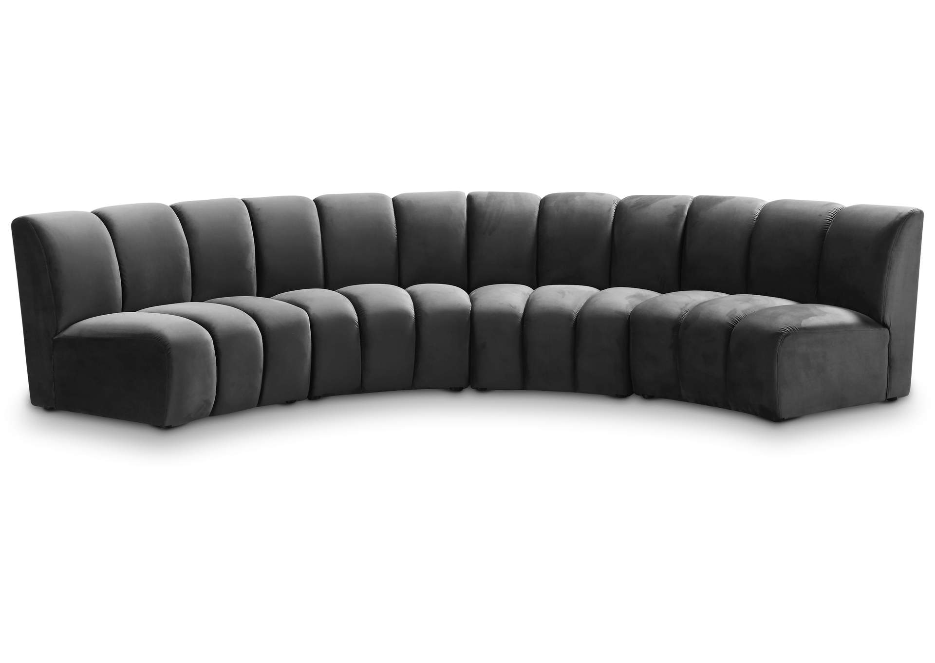 Infinity Grey Velvet 4 Piece Modular Sectional,Meridian Furniture