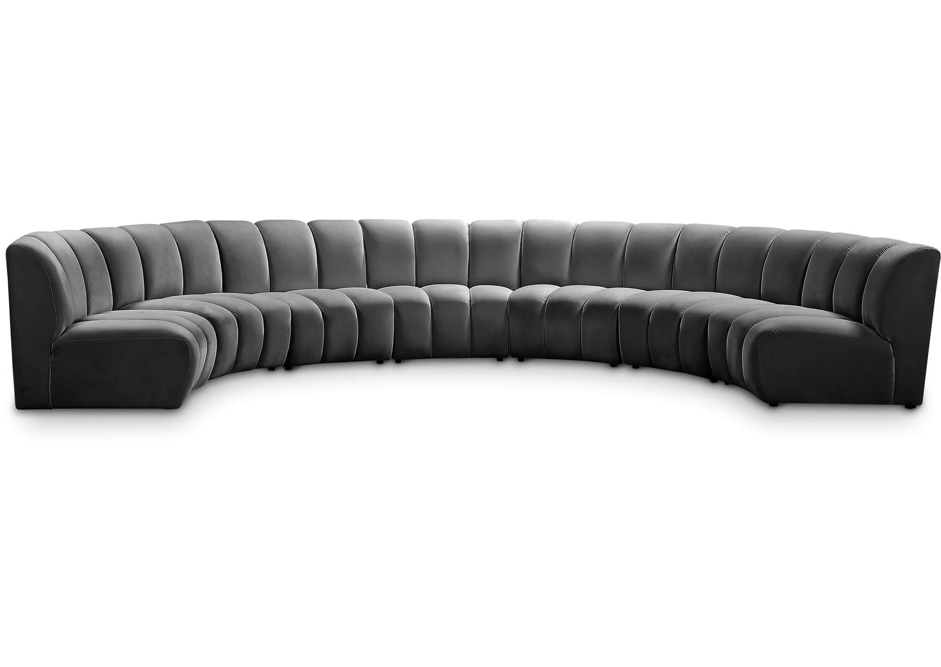 Infinity Grey Velvet 7 Piece Modular Sectional,Meridian Furniture