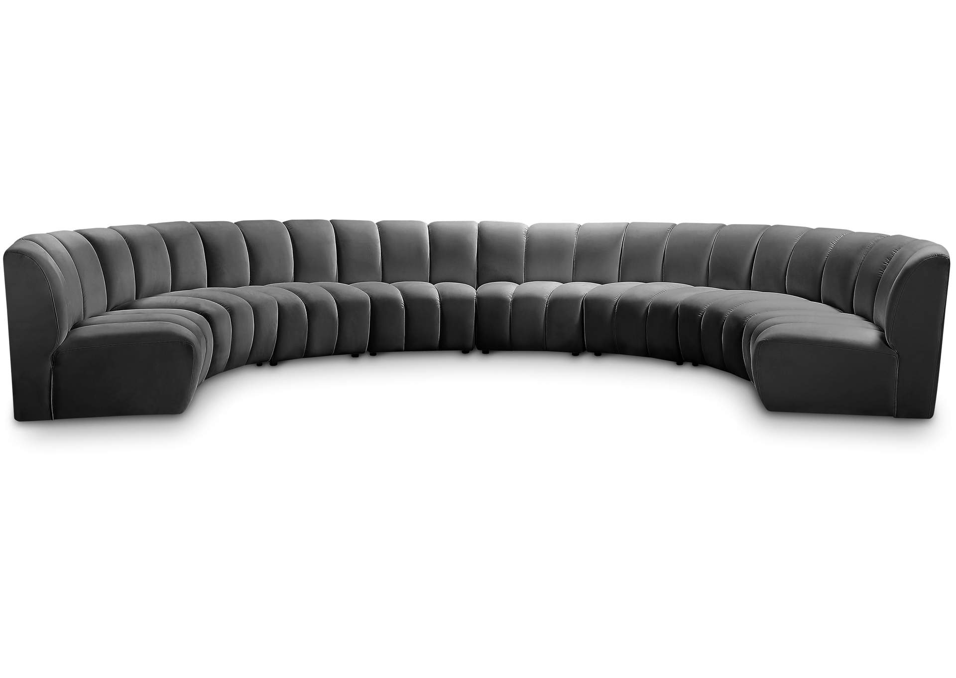 Infinity Grey Velvet 8 Piece Modular Sectional,Meridian Furniture