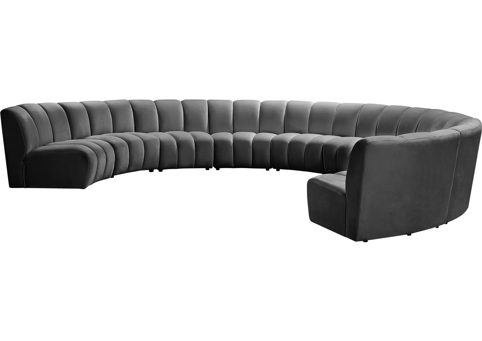 Infinity Grey Velvet 9 Piece Modular Sectional,Meridian Furniture