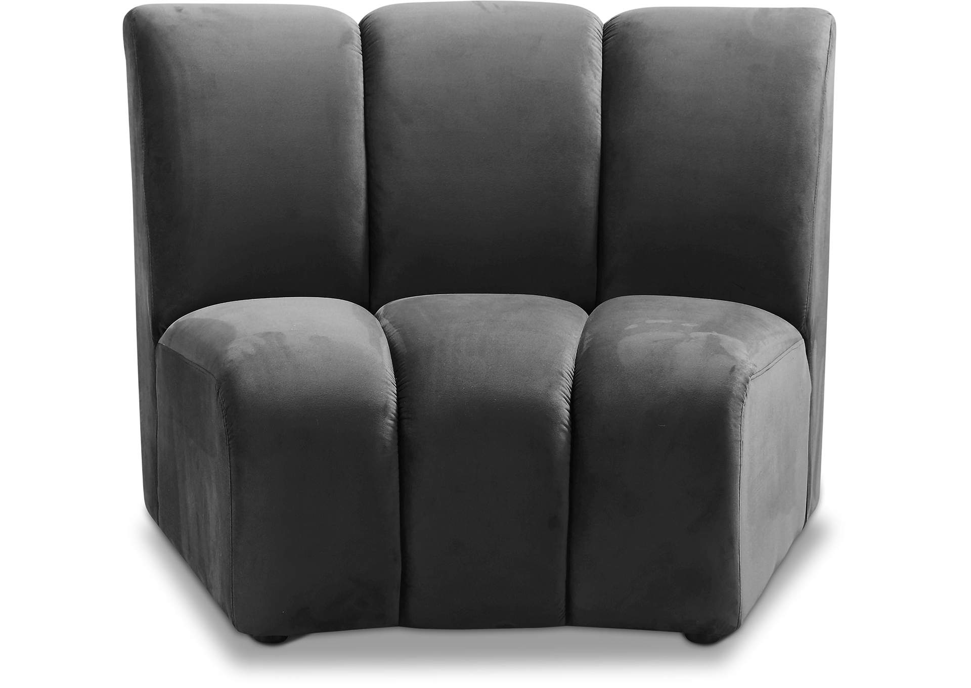 Infinity Grey Velvet Modular Chair,Meridian Furniture