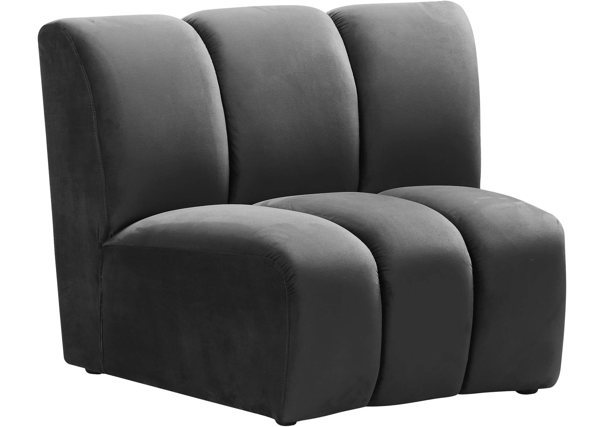 Infinity Grey Velvet Modular Chair,Meridian Furniture