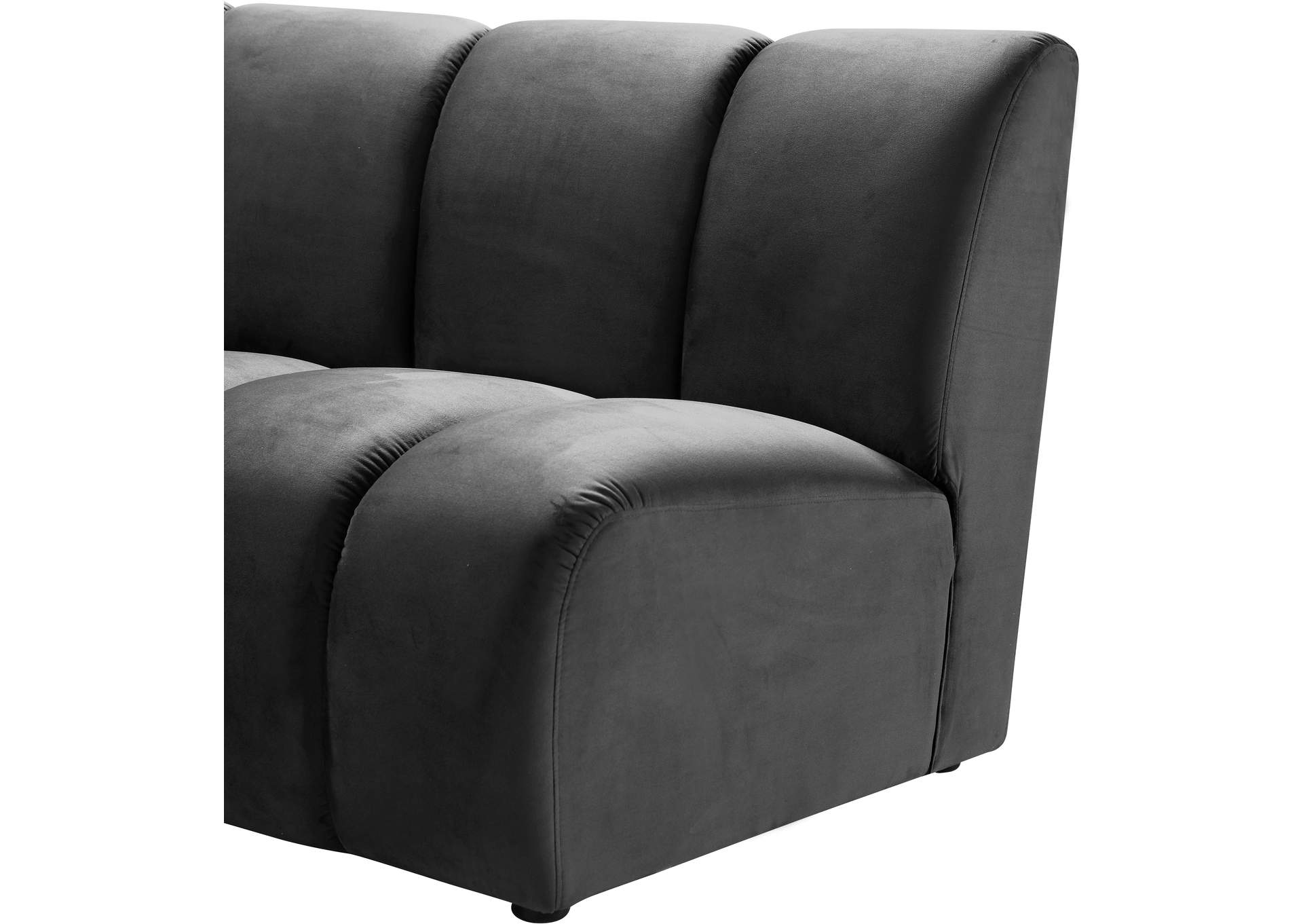 Infinity Grey Velvet Modular Chair,Meridian Furniture