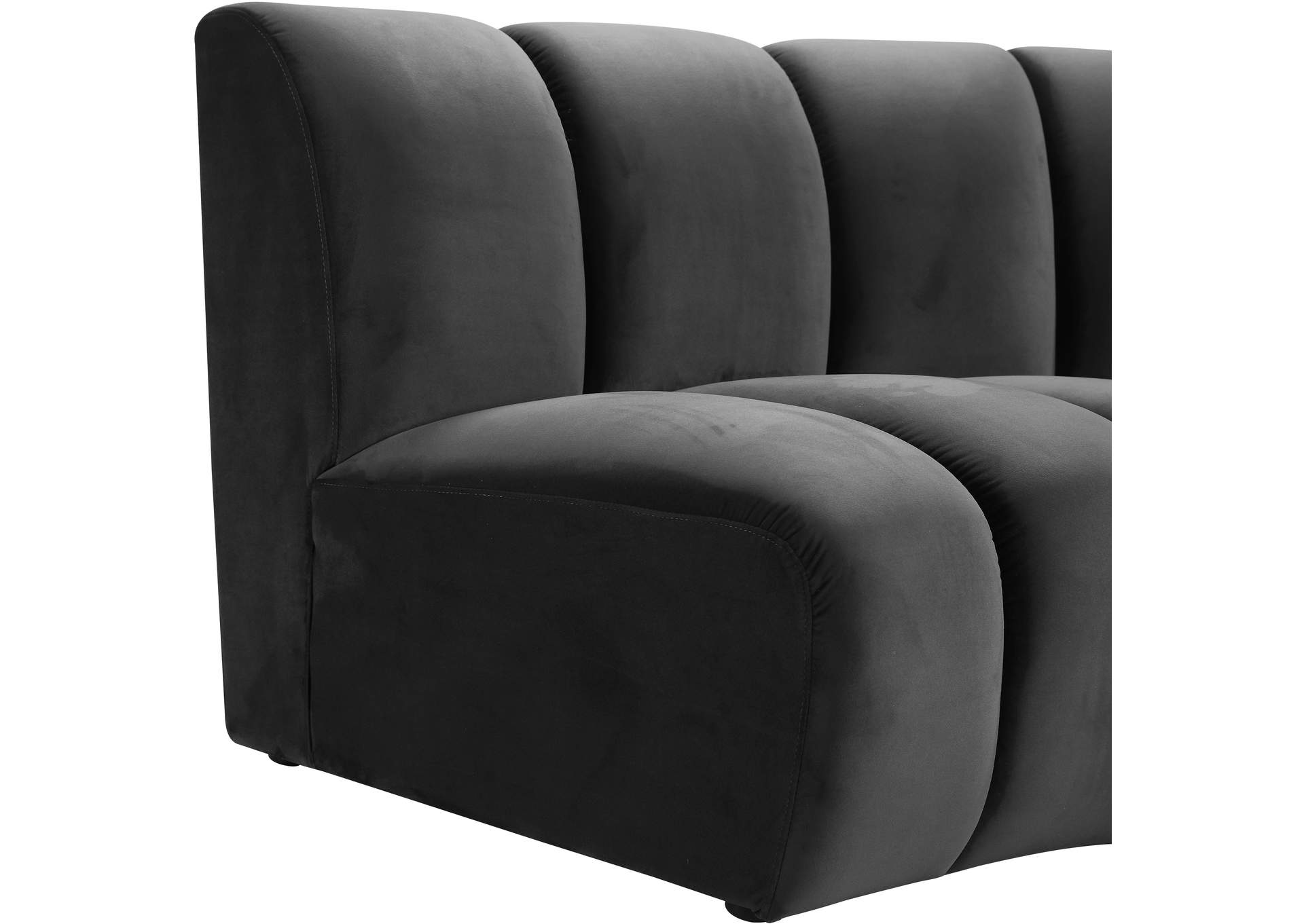 Infinity Grey Velvet Modular Chair,Meridian Furniture