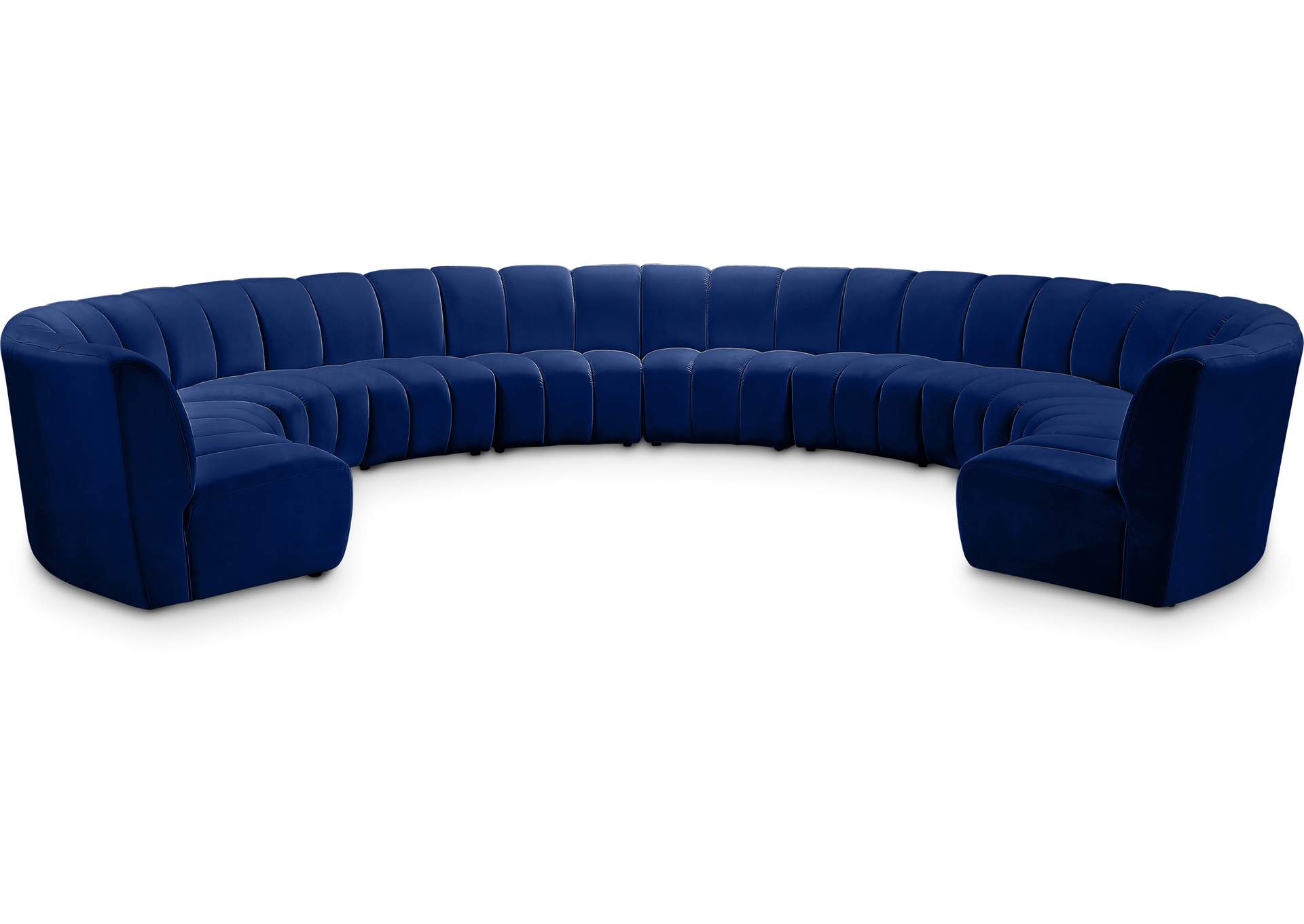 Infinity Navy Velvet 10 Piece Modular Sectional,Meridian Furniture