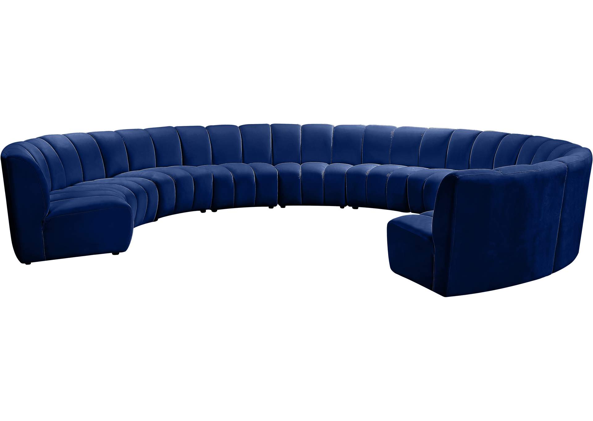 Infinity Navy Velvet 10 Piece Modular Sectional,Meridian Furniture