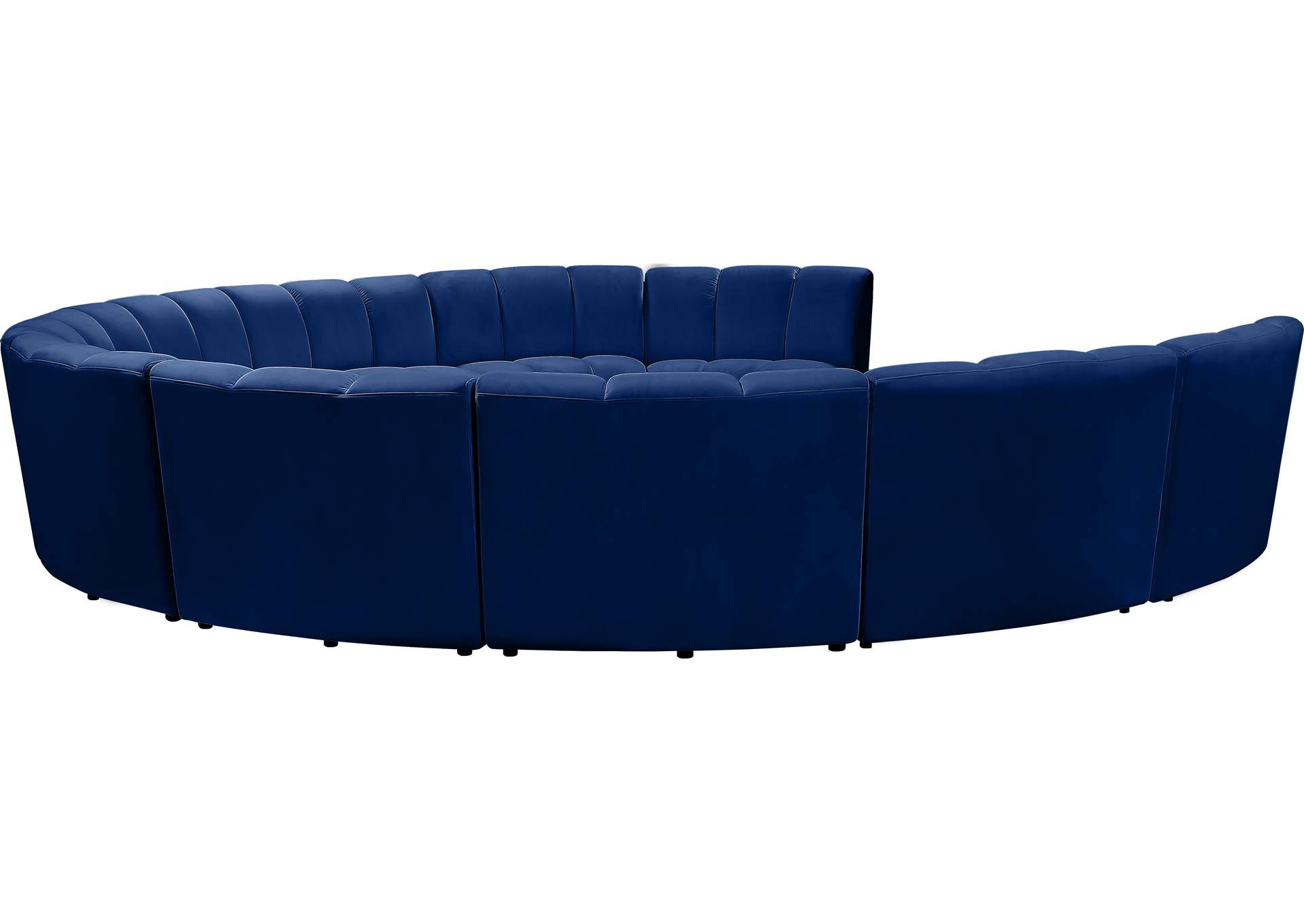 Infinity Navy Velvet 10 Piece Modular Sectional,Meridian Furniture