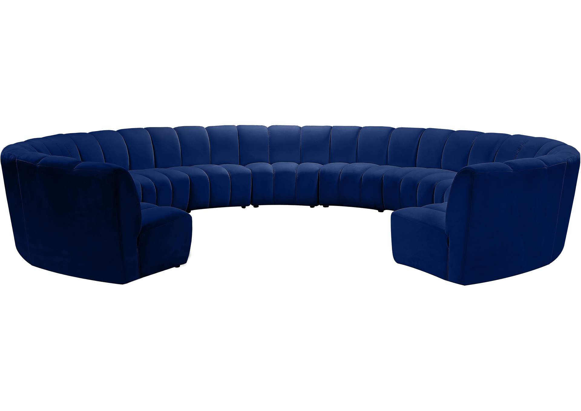 Infinity Navy Velvet 11 Piece Modular Sectional,Meridian Furniture