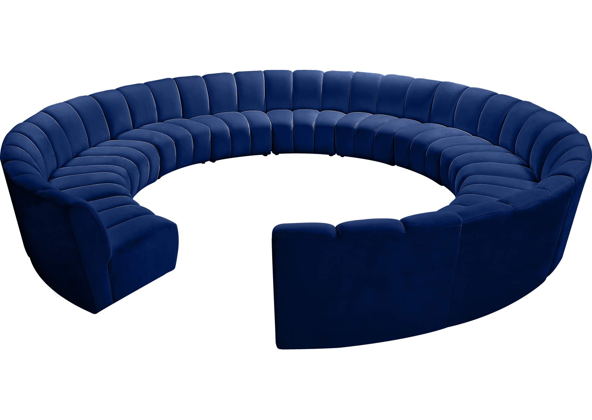 Infinity Navy Velvet 12 Piece Modular Sectional,Meridian Furniture