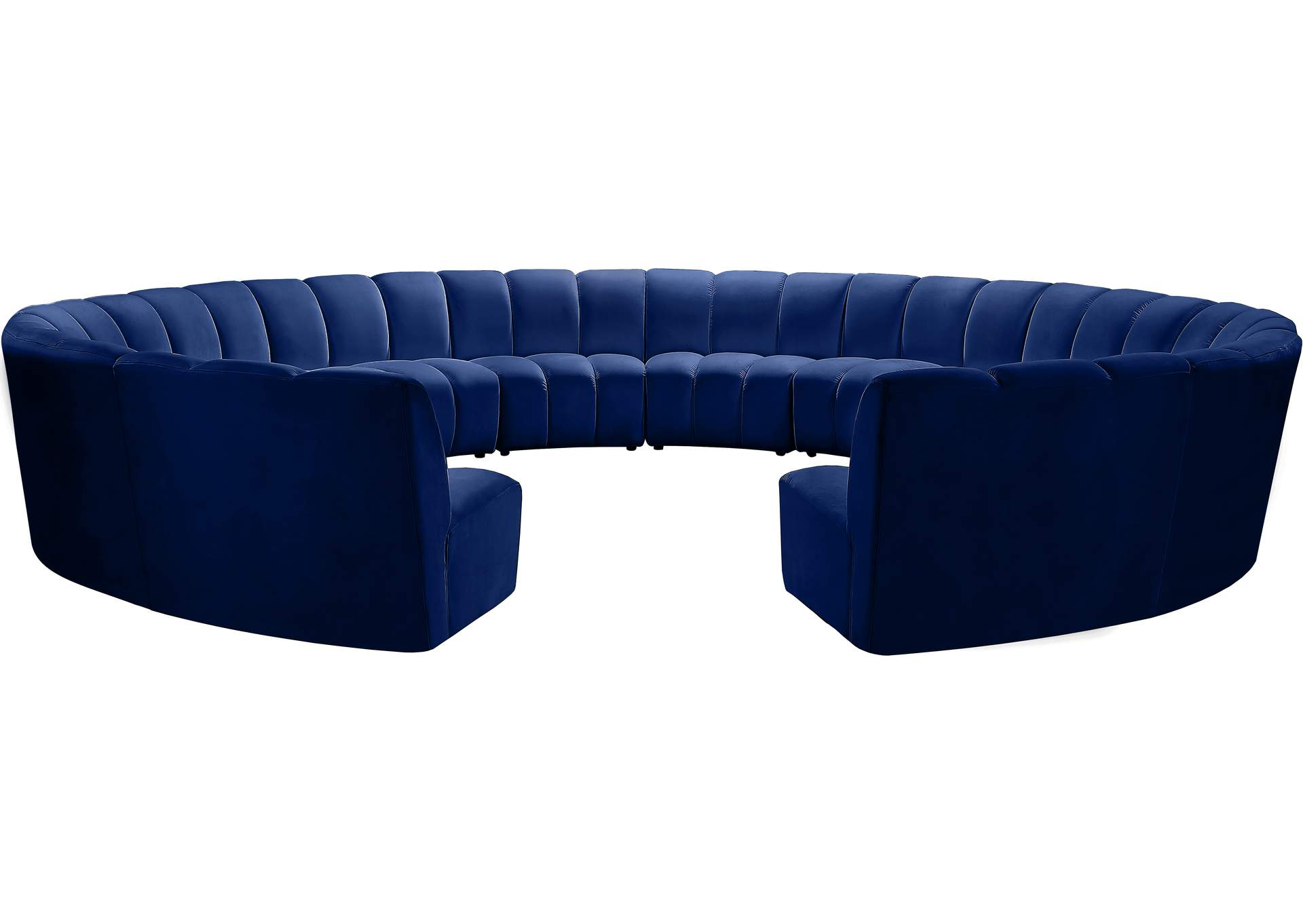 Infinity Navy Velvet 12 Piece Modular Sectional,Meridian Furniture