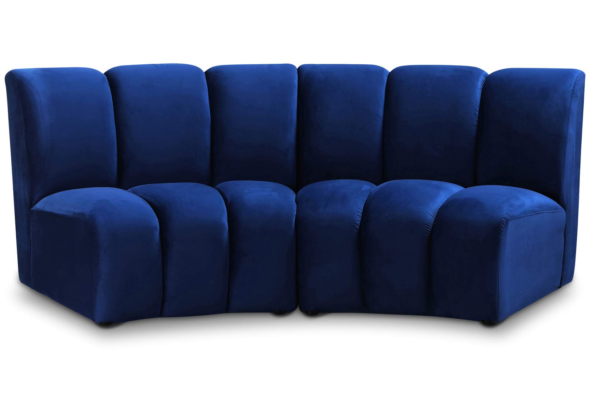 Infinity Navy Velvet 2 Piece Modular Sectional,Meridian Furniture