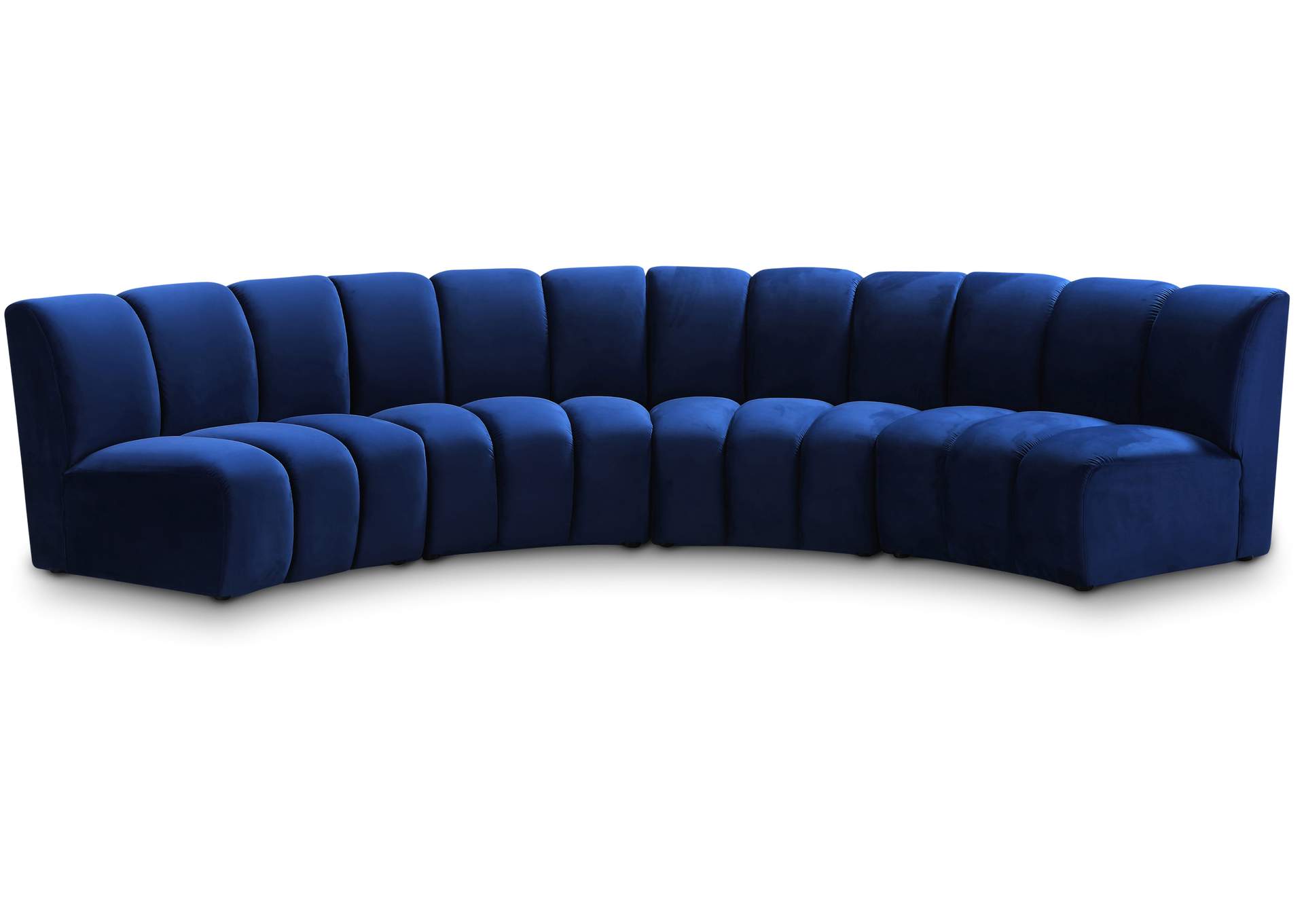 Infinity Navy Velvet 4 Piece Modular Sectional,Meridian Furniture