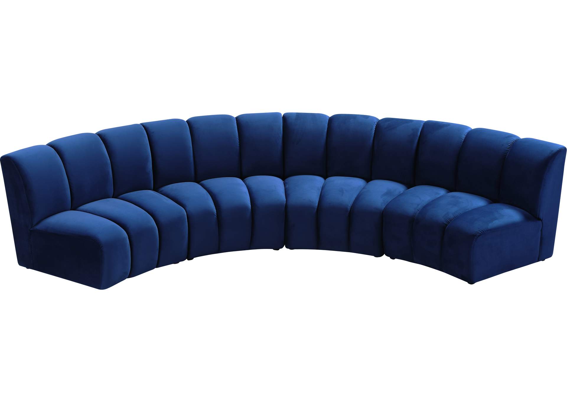 Infinity Navy Velvet 4 Piece Modular Sectional,Meridian Furniture