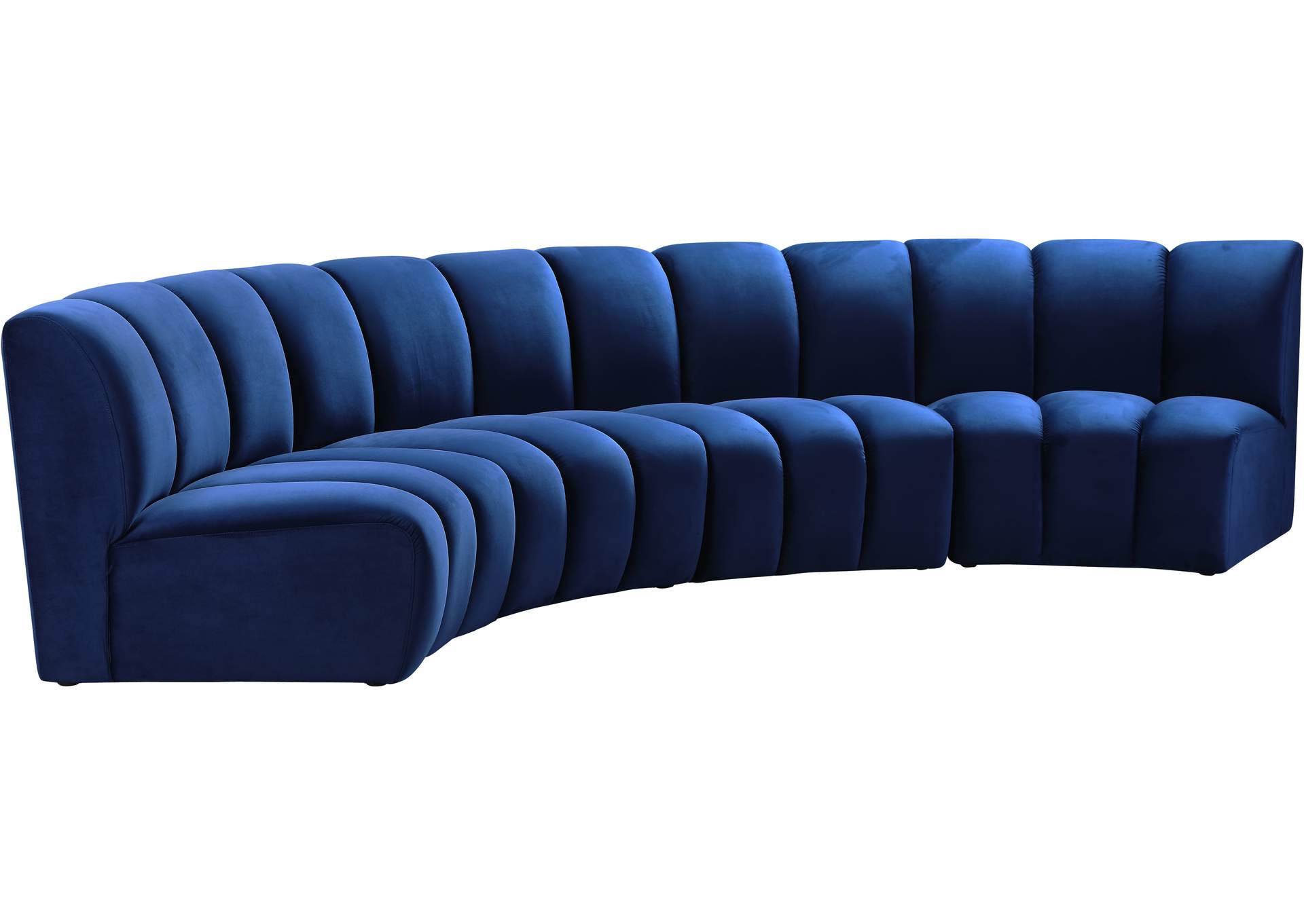 Infinity Navy Velvet 4 Piece Modular Sectional,Meridian Furniture