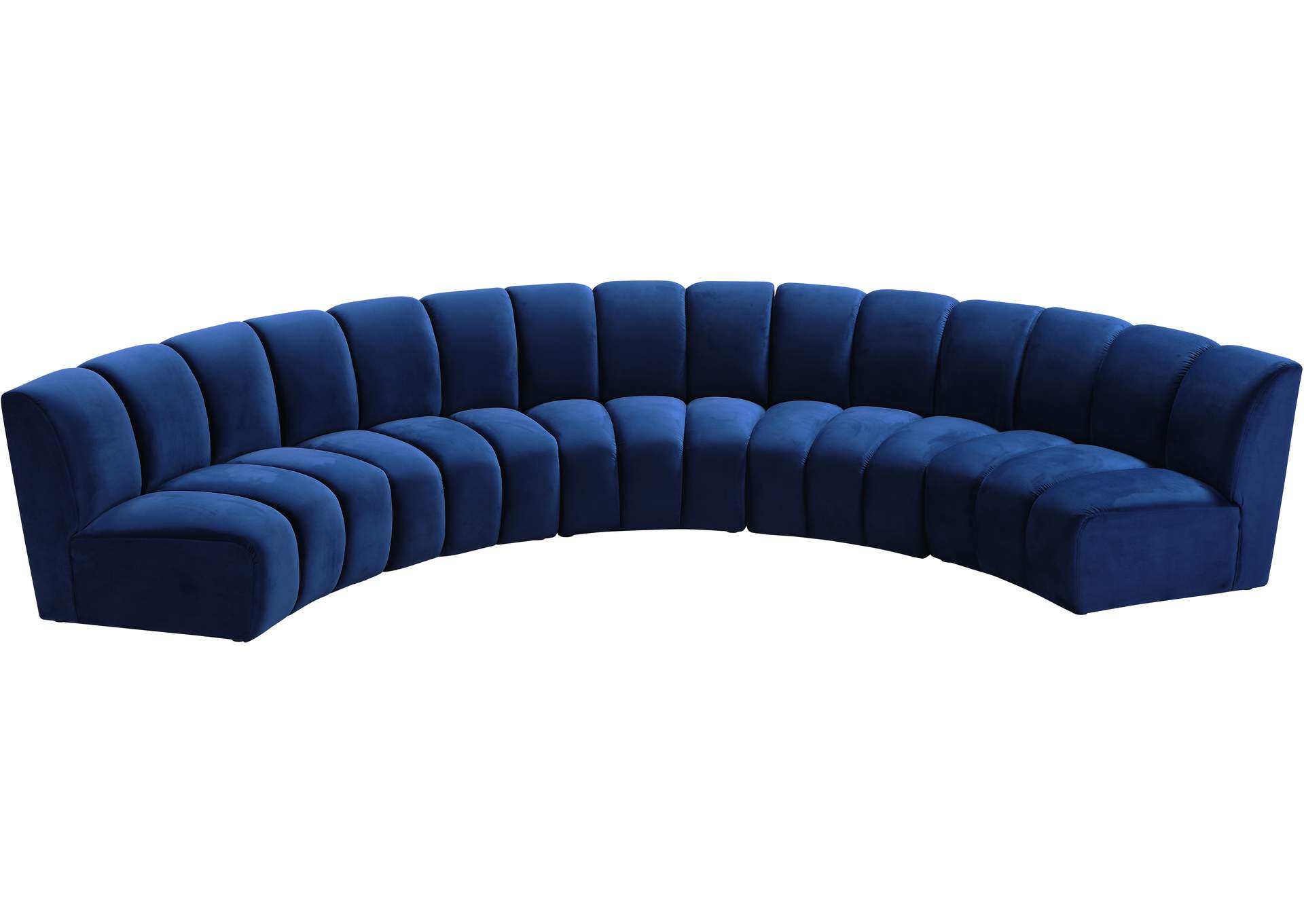 Infinity Navy Velvet 5 Piece Modular Sectional,Meridian Furniture