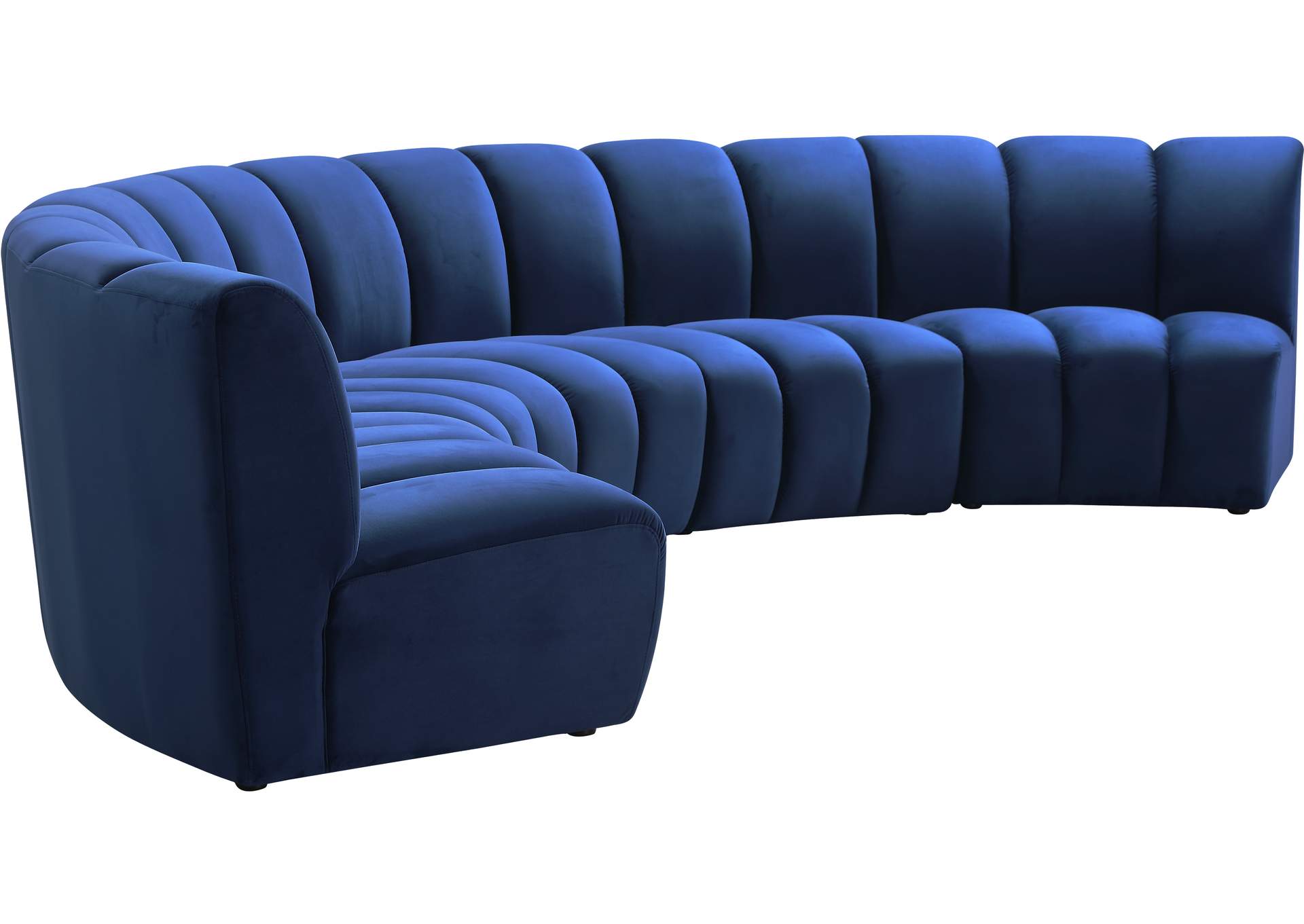 Infinity Navy Velvet 5 Piece Modular Sectional,Meridian Furniture