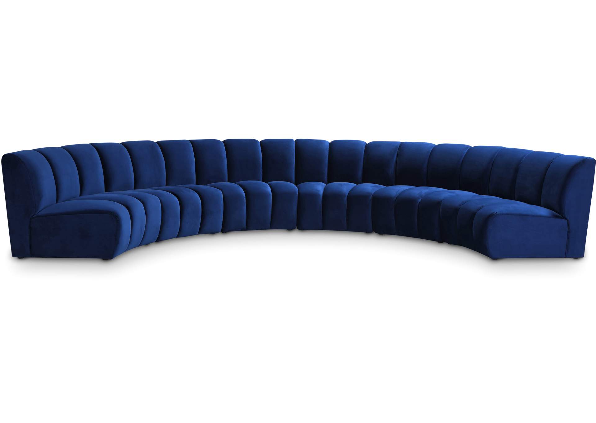 Infinity Navy Velvet 6 Piece . Modular Sectional,Meridian Furniture