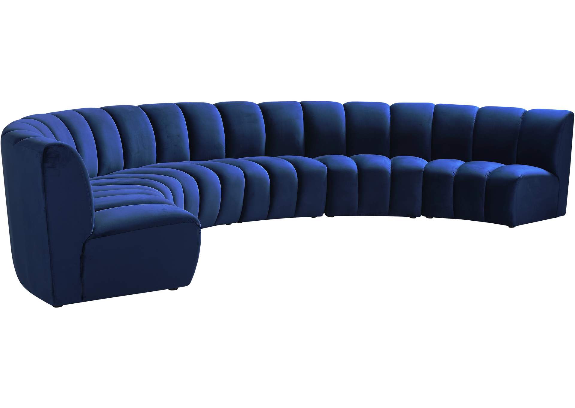 Infinity Navy Velvet 6 Piece . Modular Sectional,Meridian Furniture