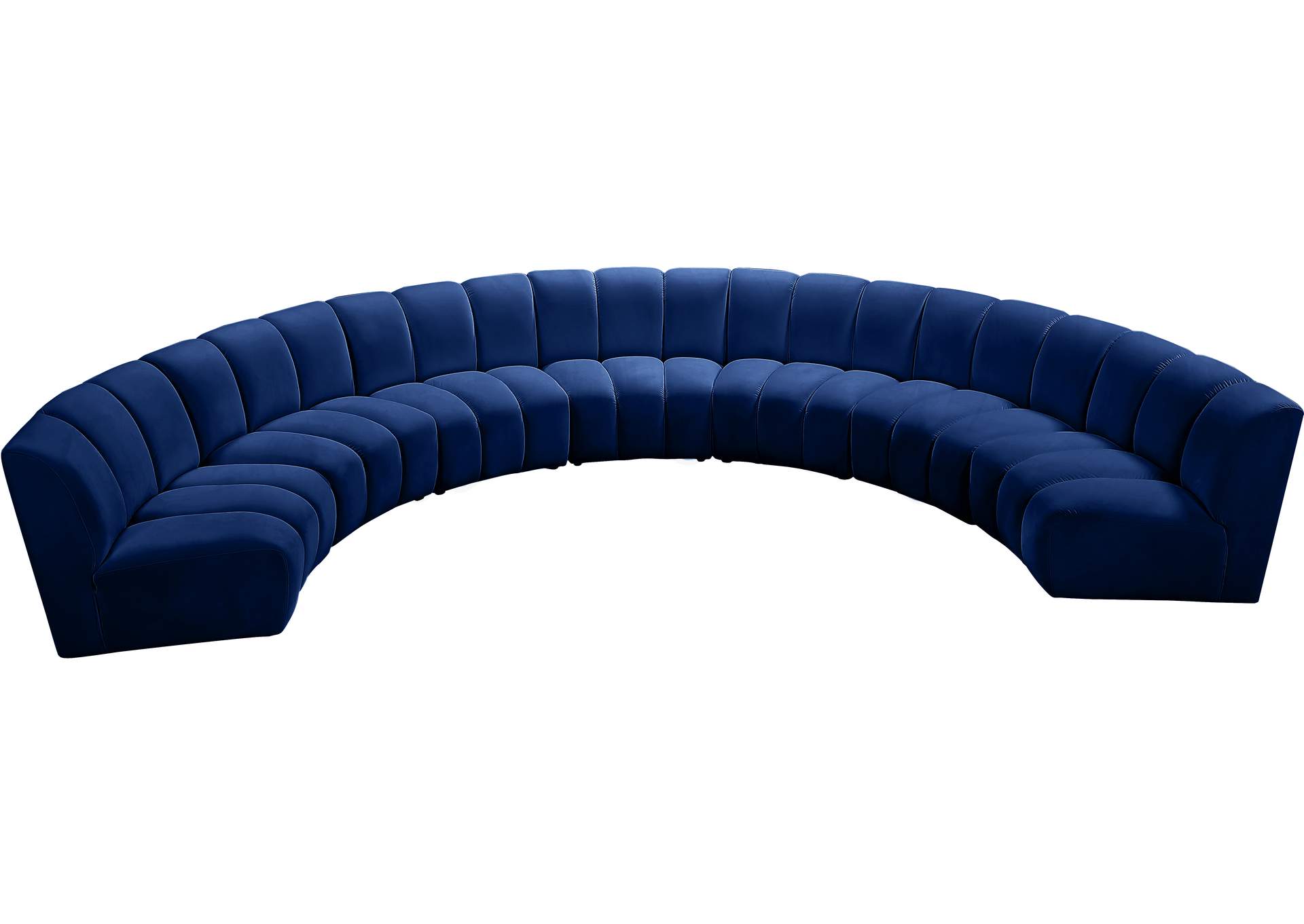 Infinity Navy Velvet 7 Piece Modular Sectional,Meridian Furniture