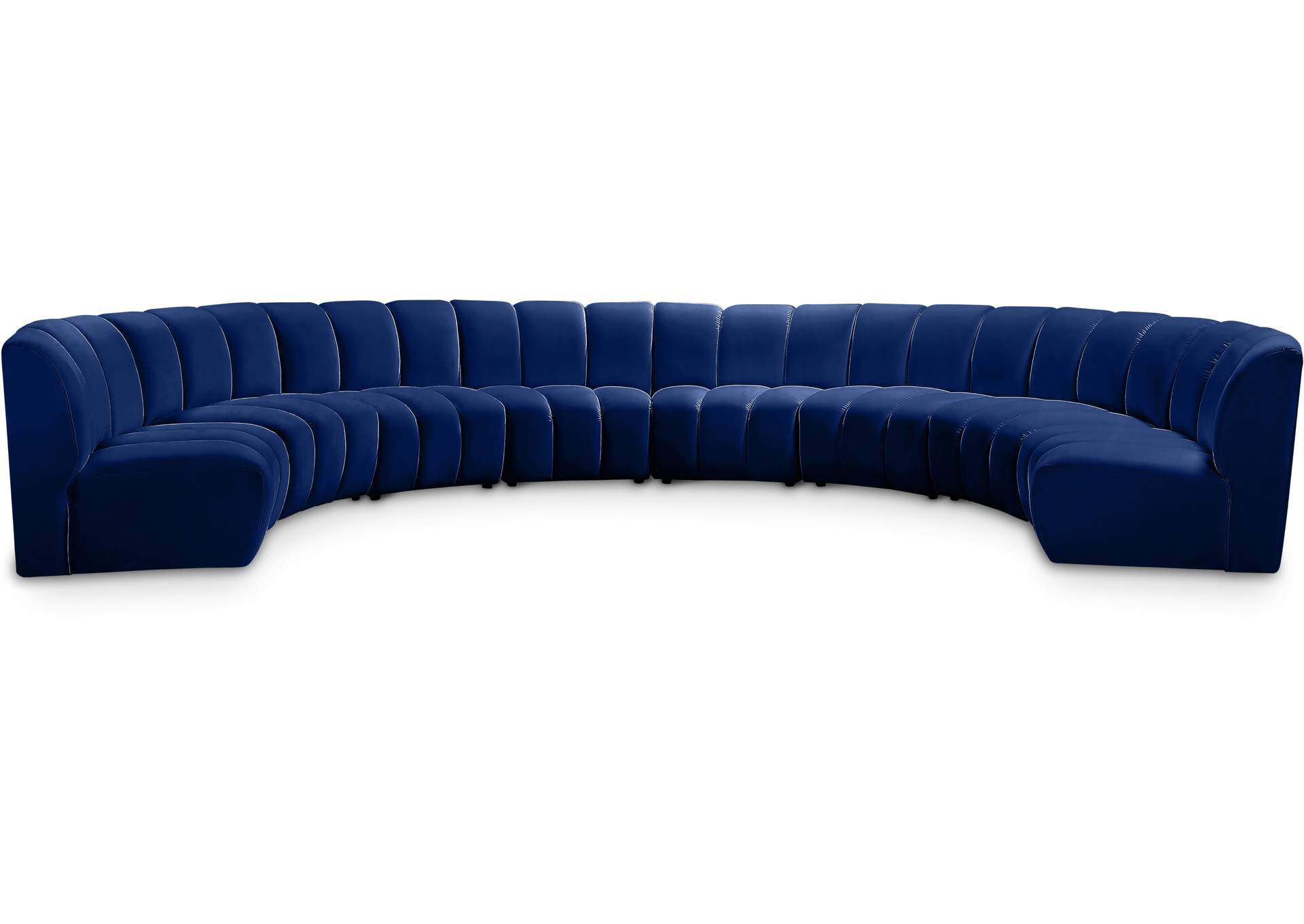 Infinity Navy Velvet 8 Piece Modular Sectional,Meridian Furniture