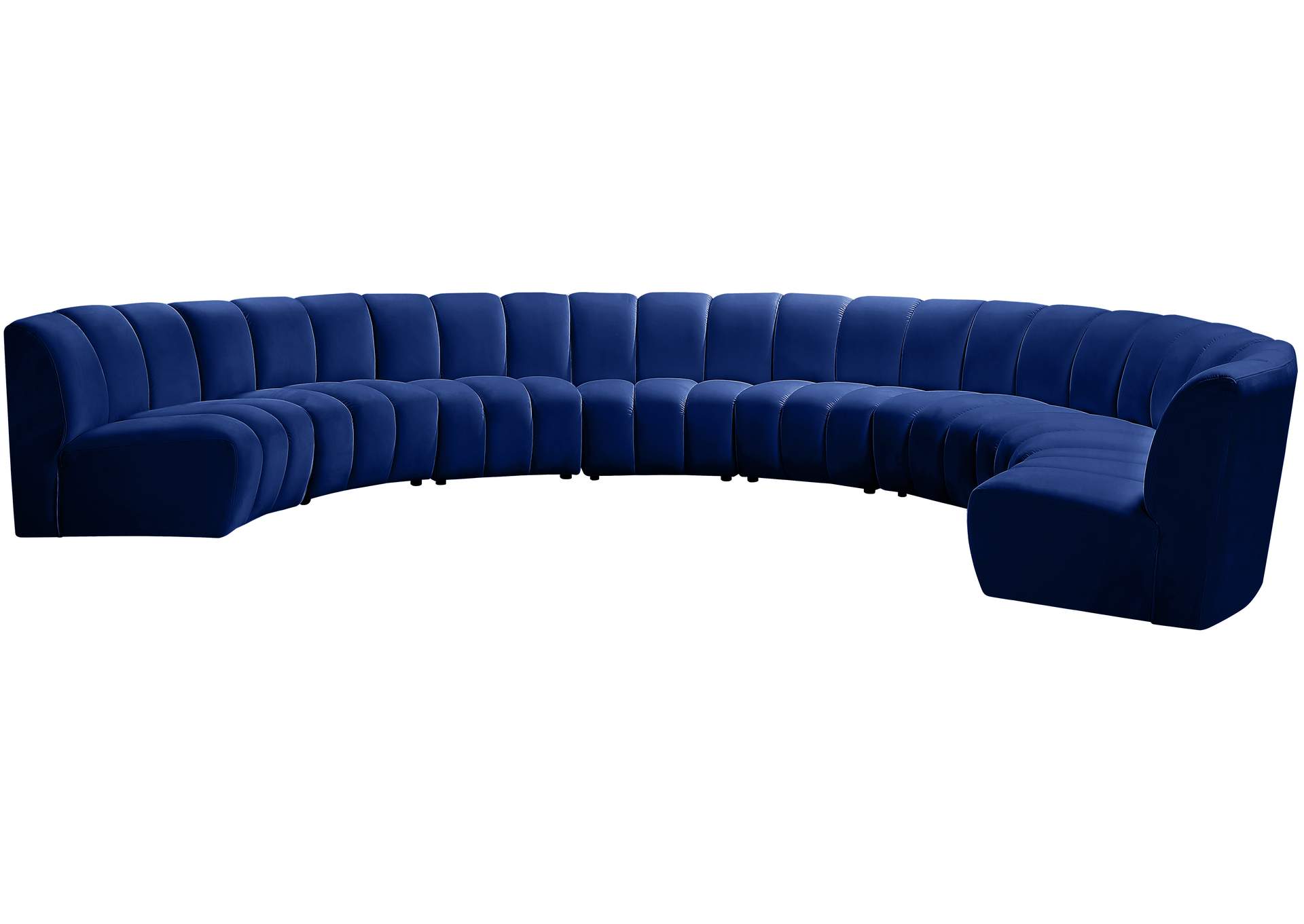 Infinity Navy Velvet 8 Piece Modular Sectional,Meridian Furniture