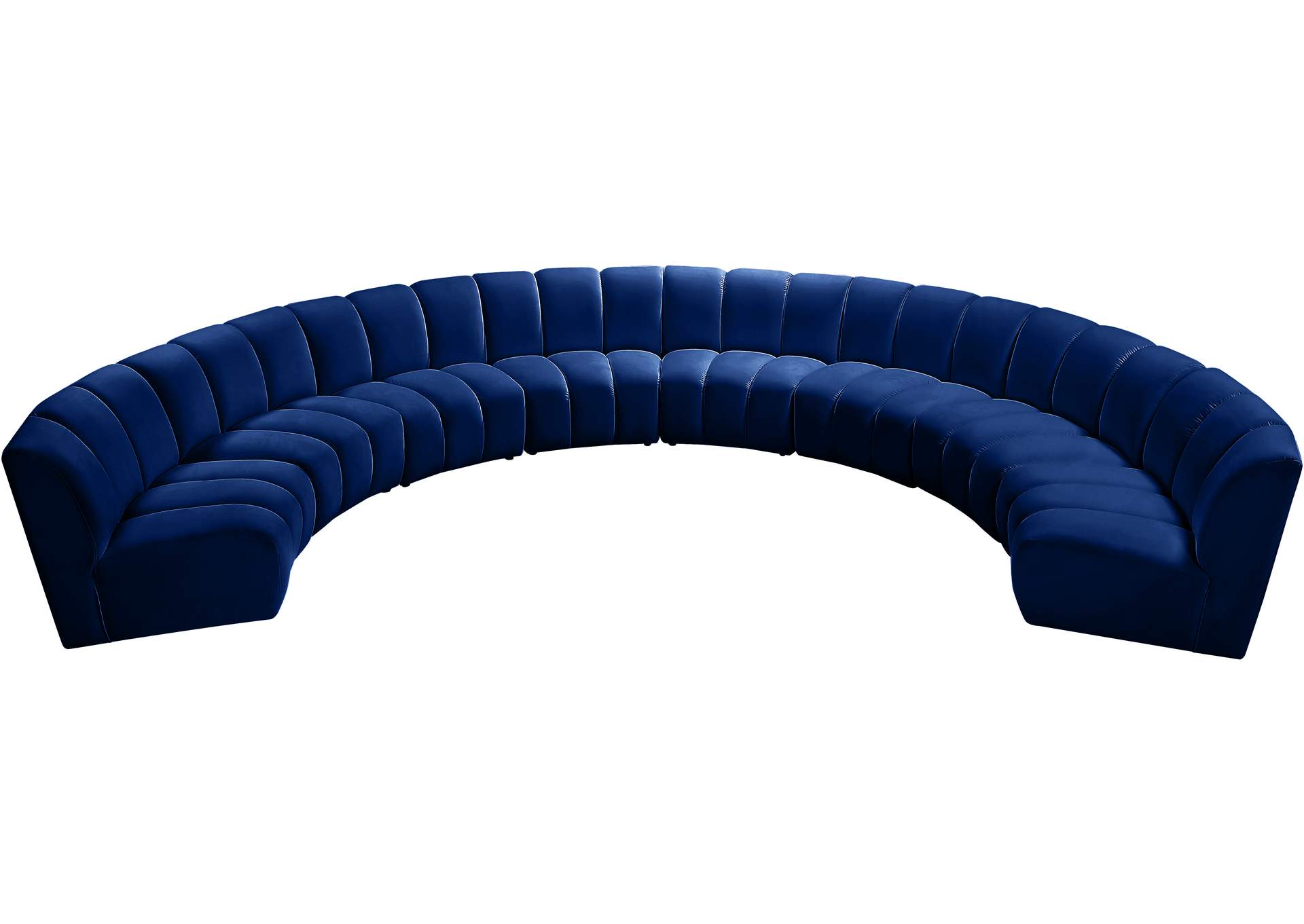 Infinity Navy Velvet 8 Piece Modular Sectional,Meridian Furniture