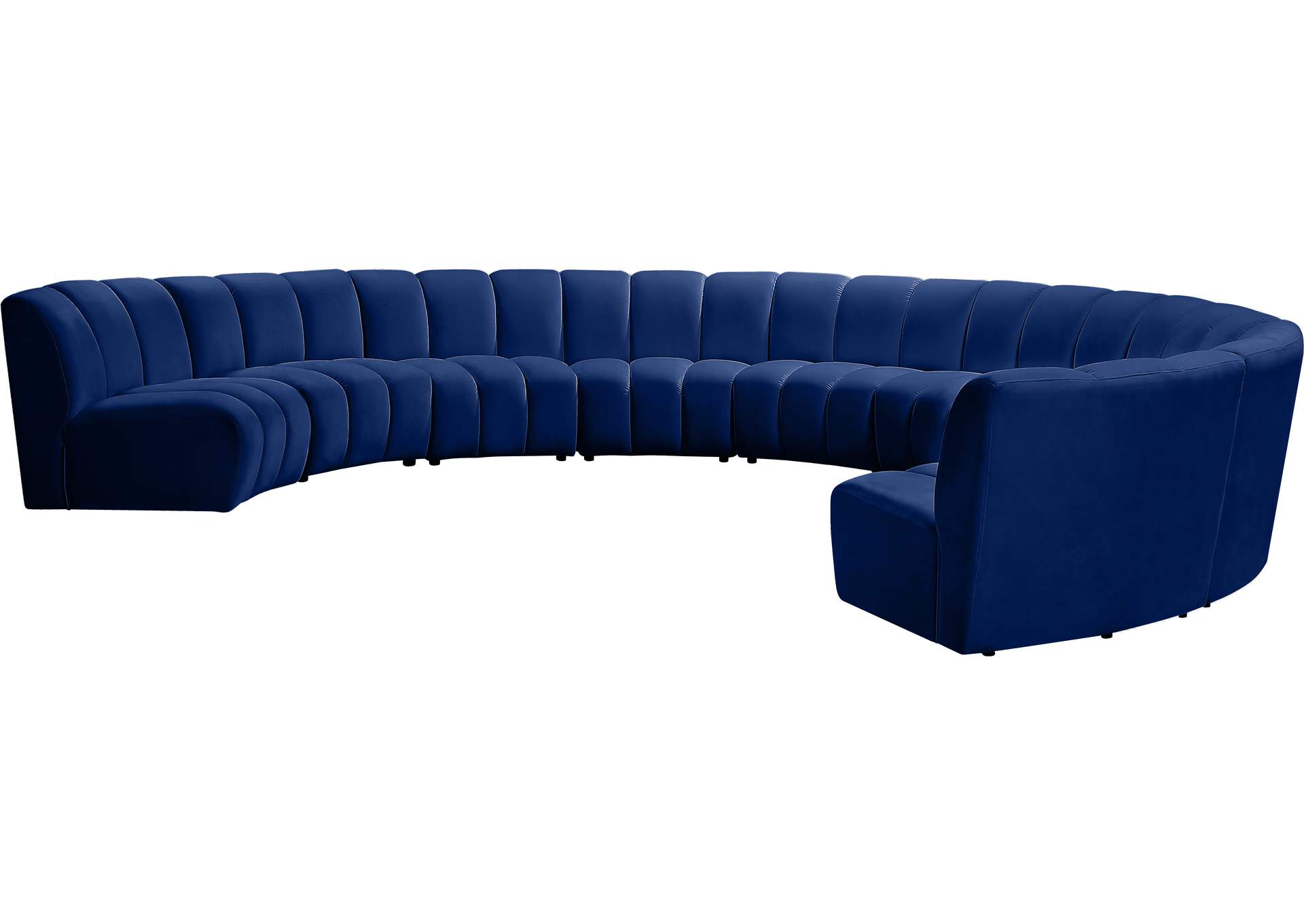 Infinity Navy Velvet 9 Piece Modular Sectional,Meridian Furniture