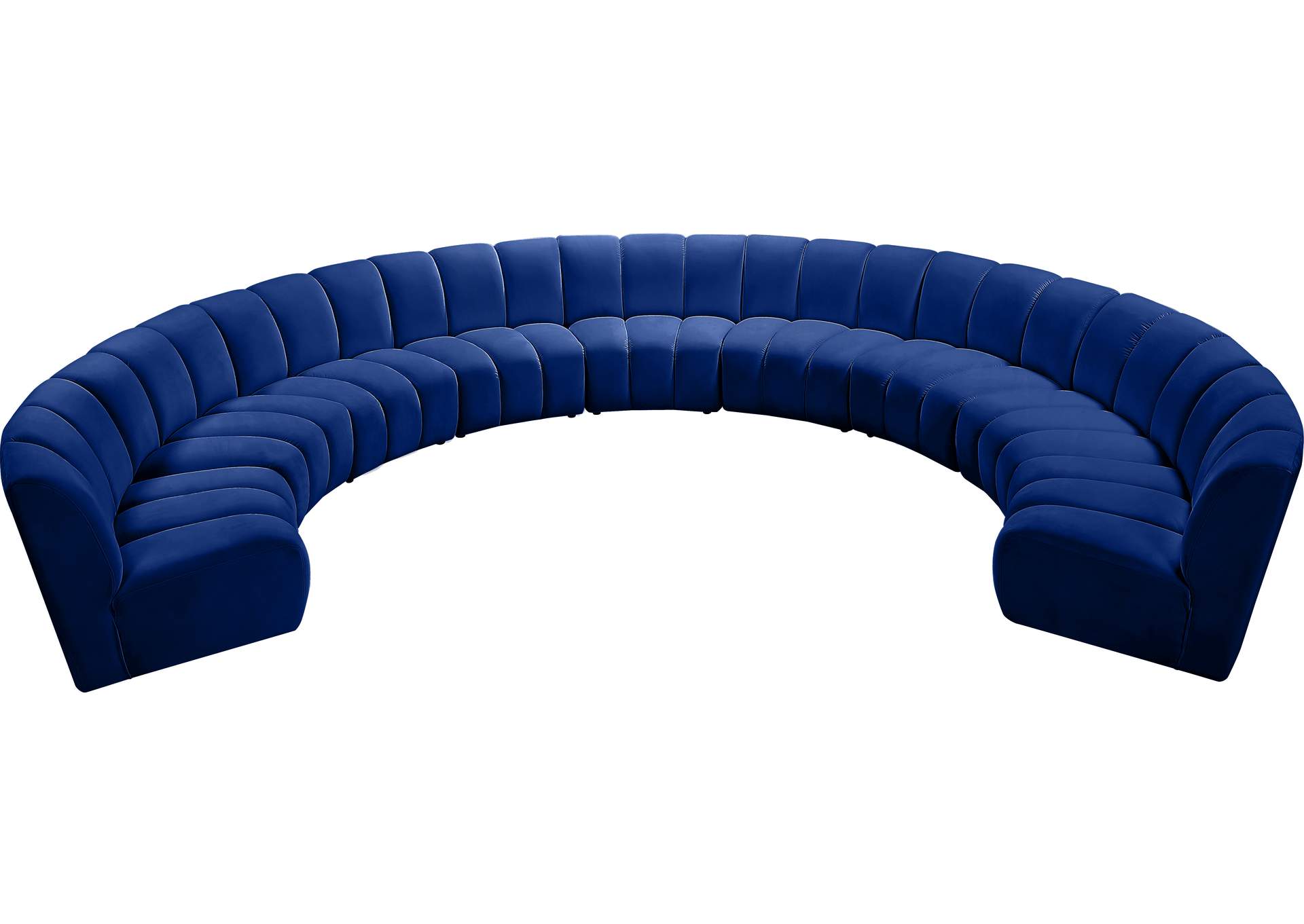 Infinity Navy Velvet 9 Piece Modular Sectional,Meridian Furniture