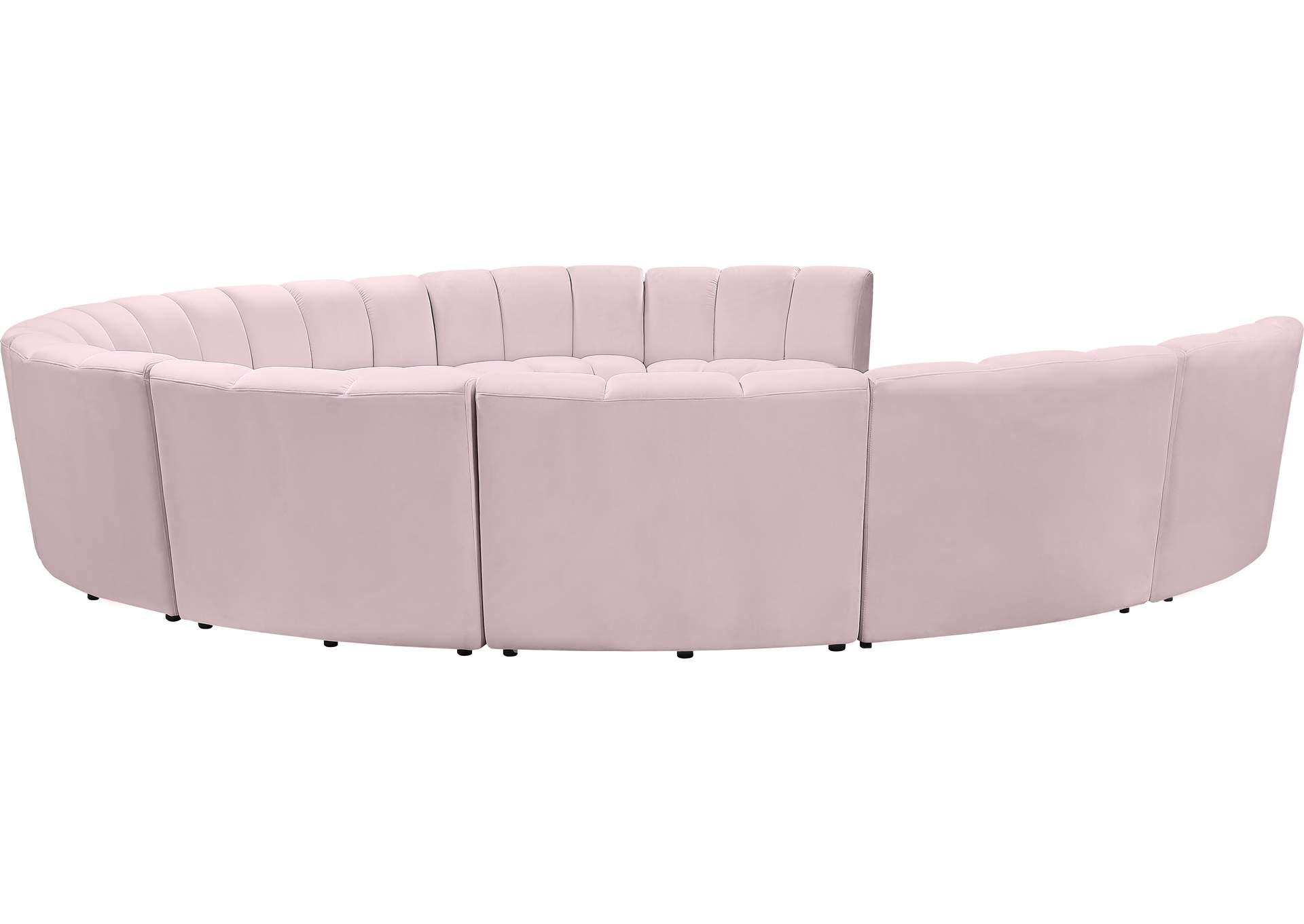 Infinity Pink Velvet 10 Piece Modular Sectional,Meridian Furniture