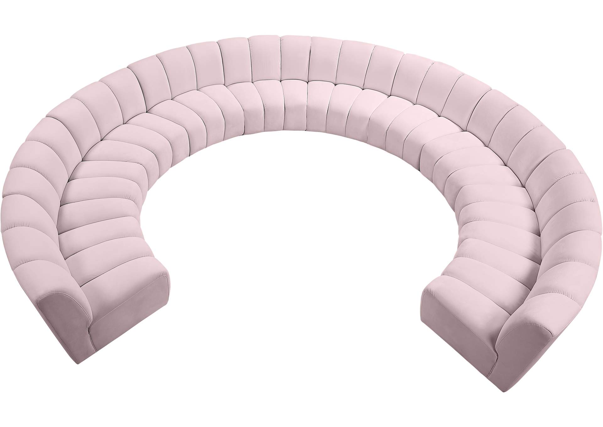 Infinity Pink Velvet 10 Piece Modular Sectional,Meridian Furniture