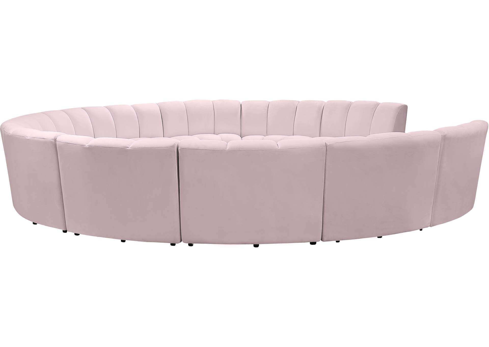 Infinity Pink Velvet 11 Piece Modular Sectional,Meridian Furniture