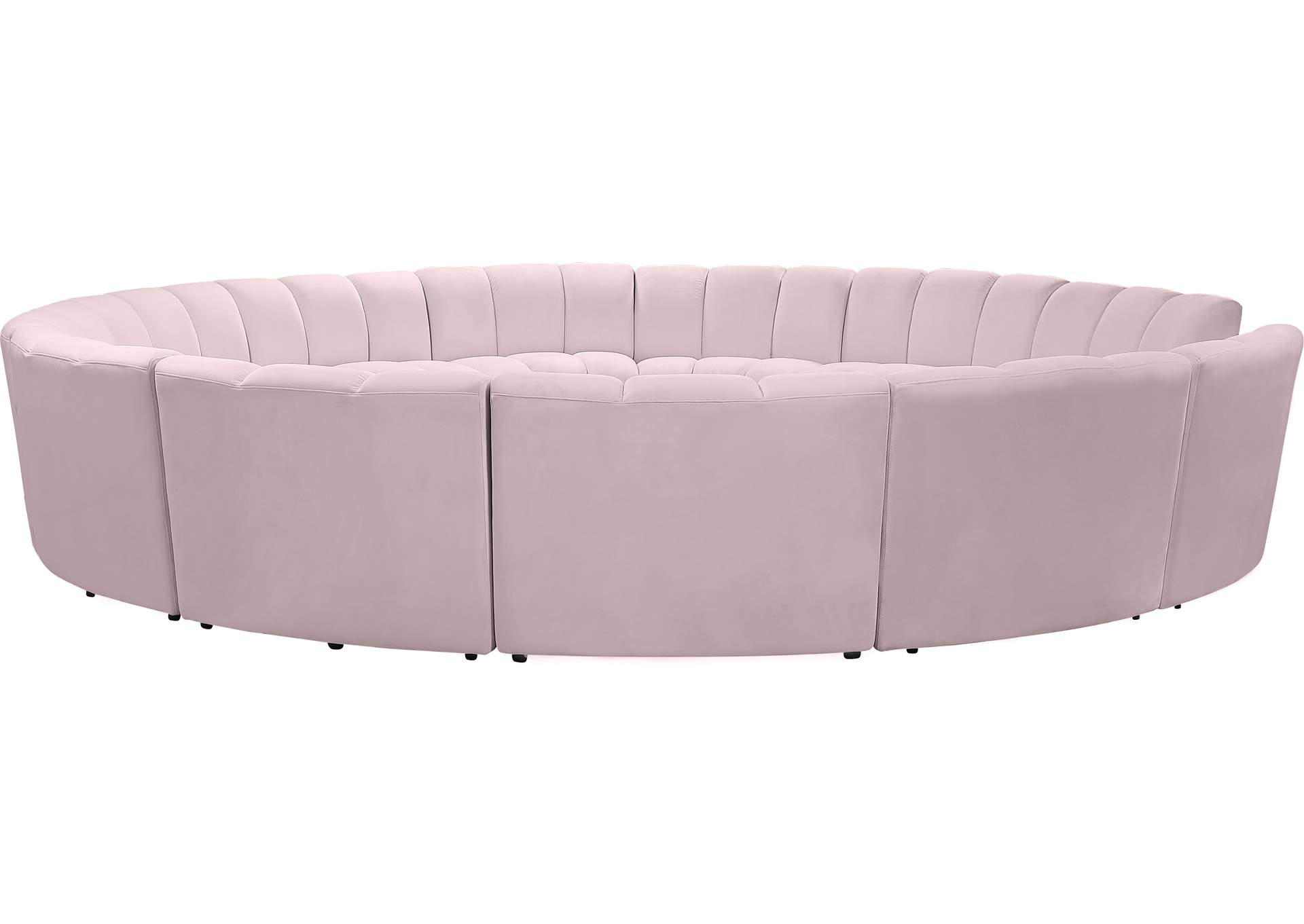 Infinity Pink Velvet 12 Piece Modular Sectional,Meridian Furniture