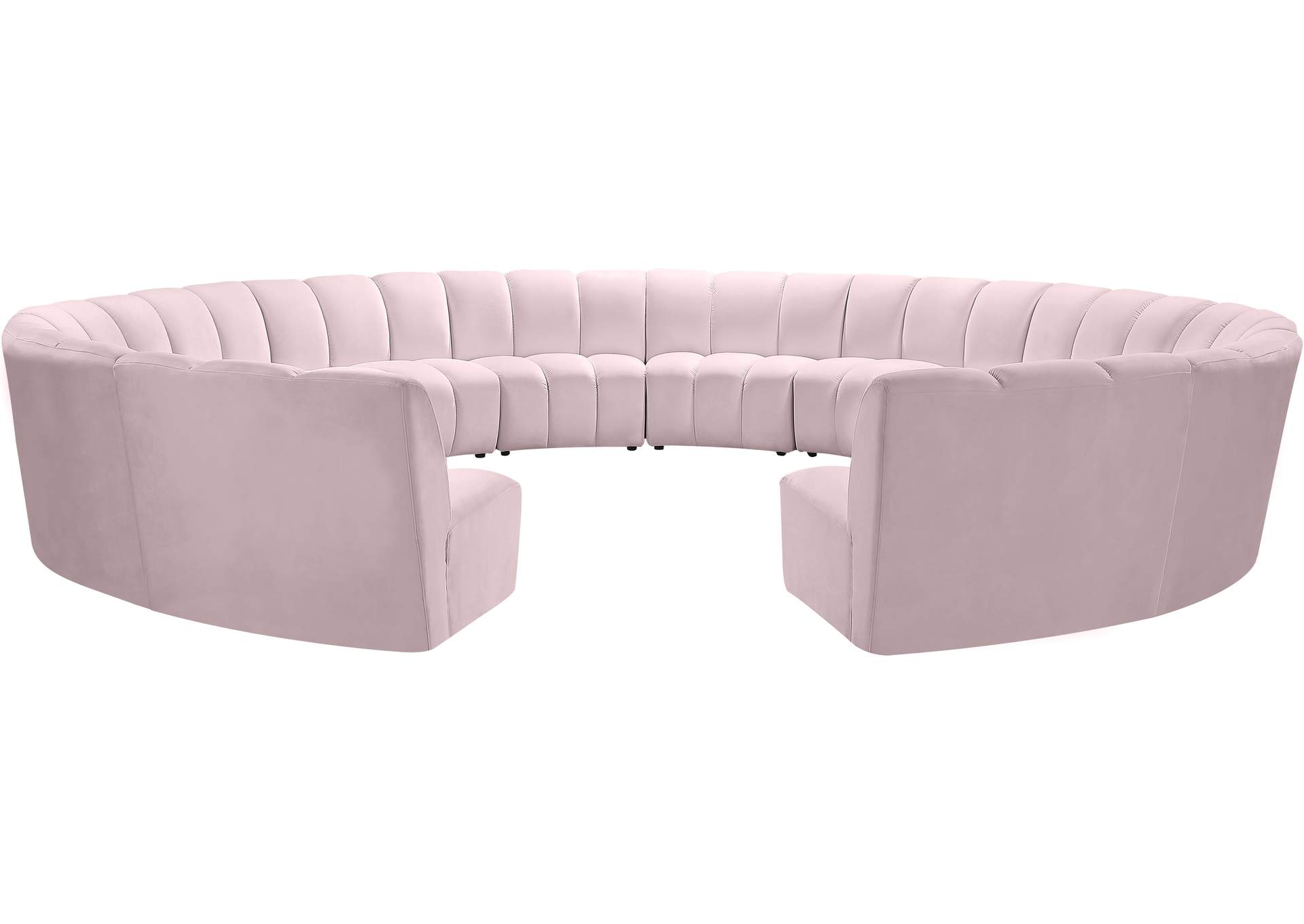 Infinity Pink Velvet 12 Piece Modular Sectional,Meridian Furniture