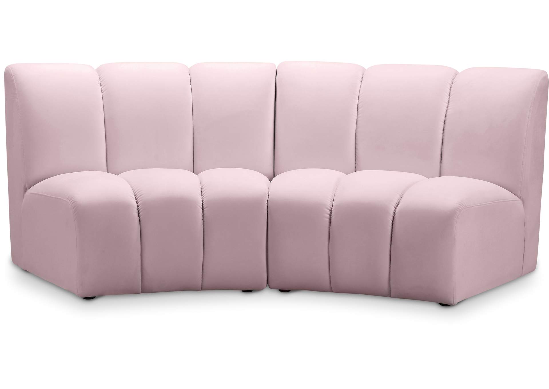 Infinity Pink Velvet 2 Piece Modular Sectional,Meridian Furniture