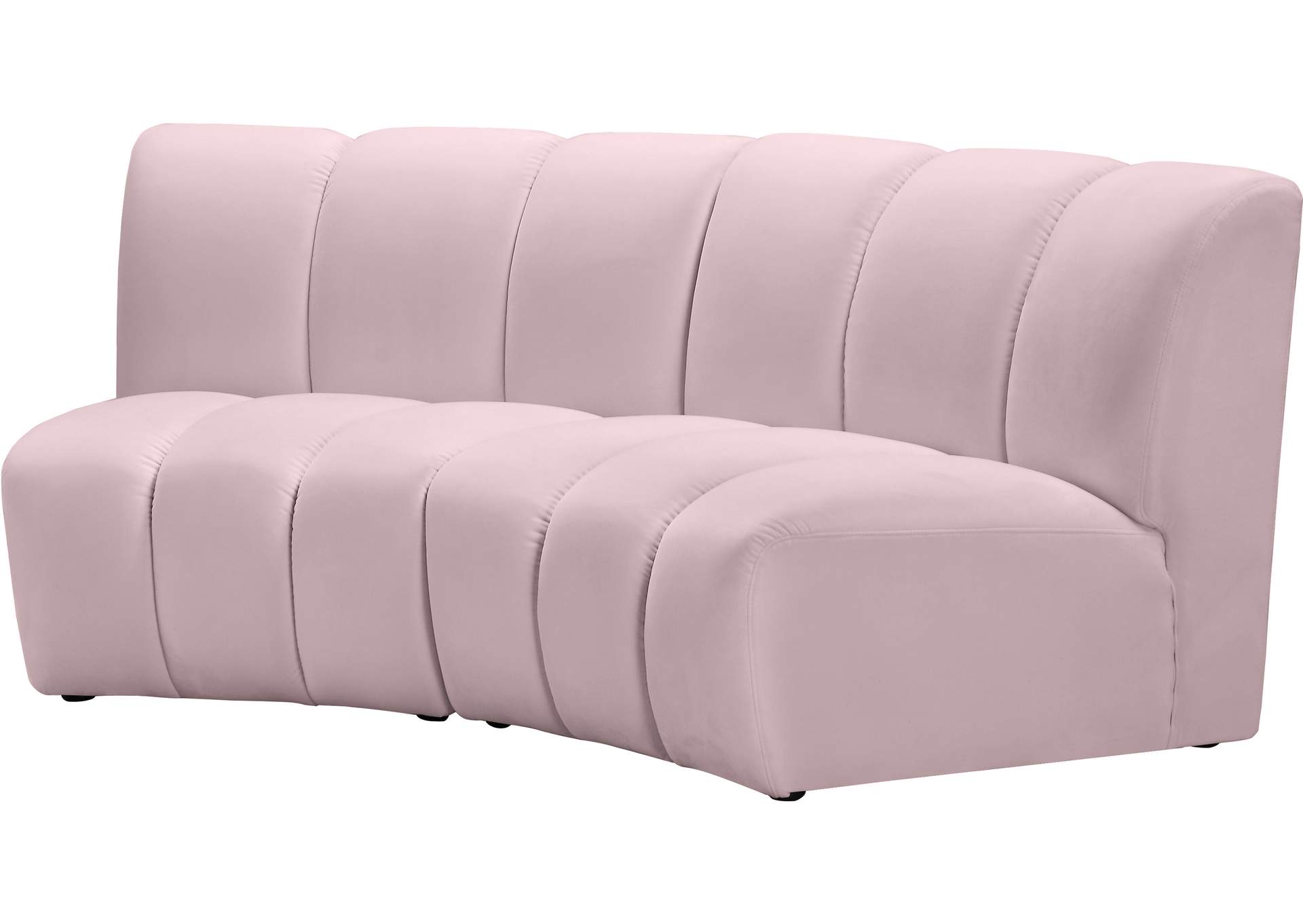 Infinity Pink Velvet 2 Piece Modular Sectional,Meridian Furniture