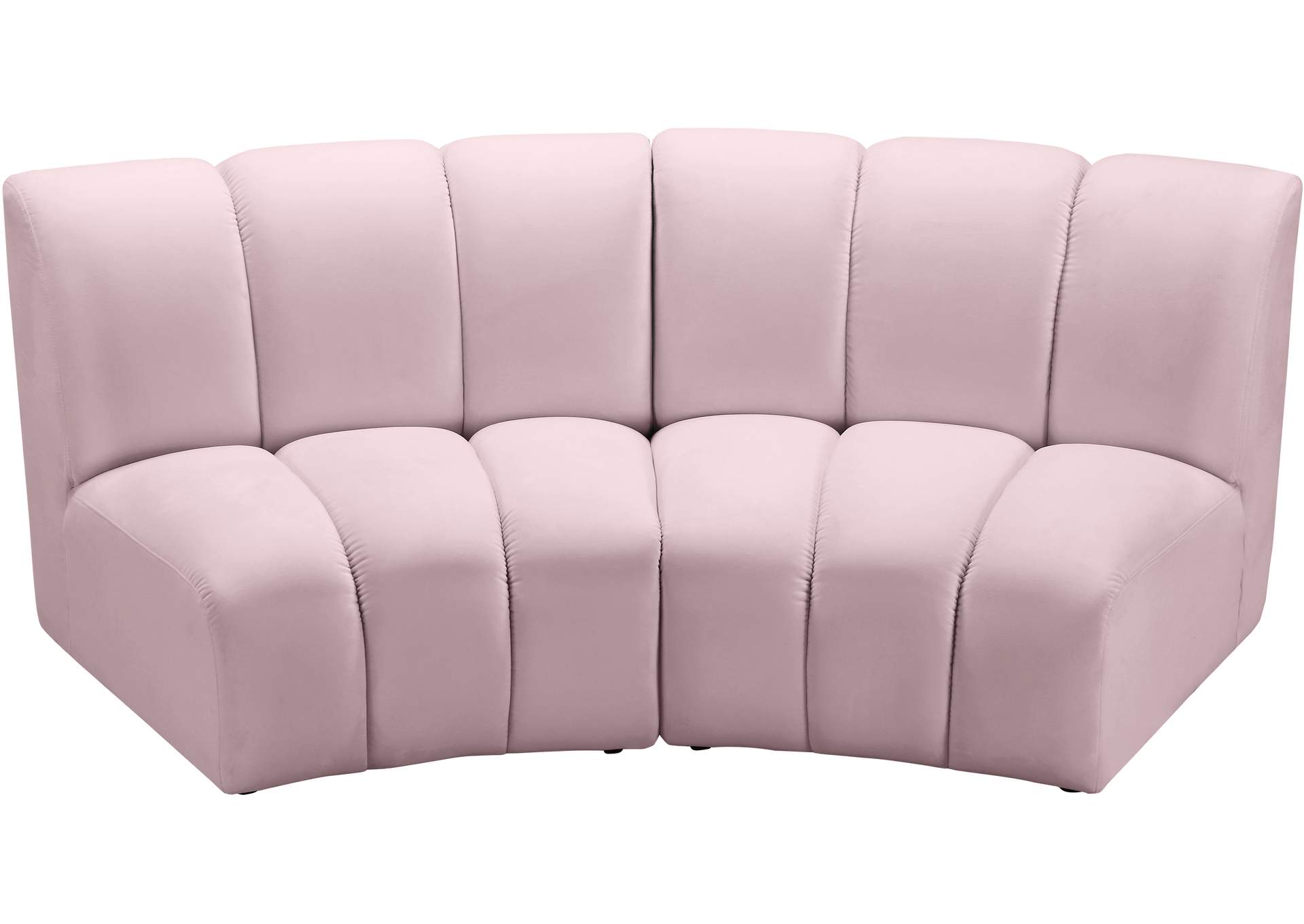 Infinity Pink Velvet 2 Piece Modular Sectional,Meridian Furniture