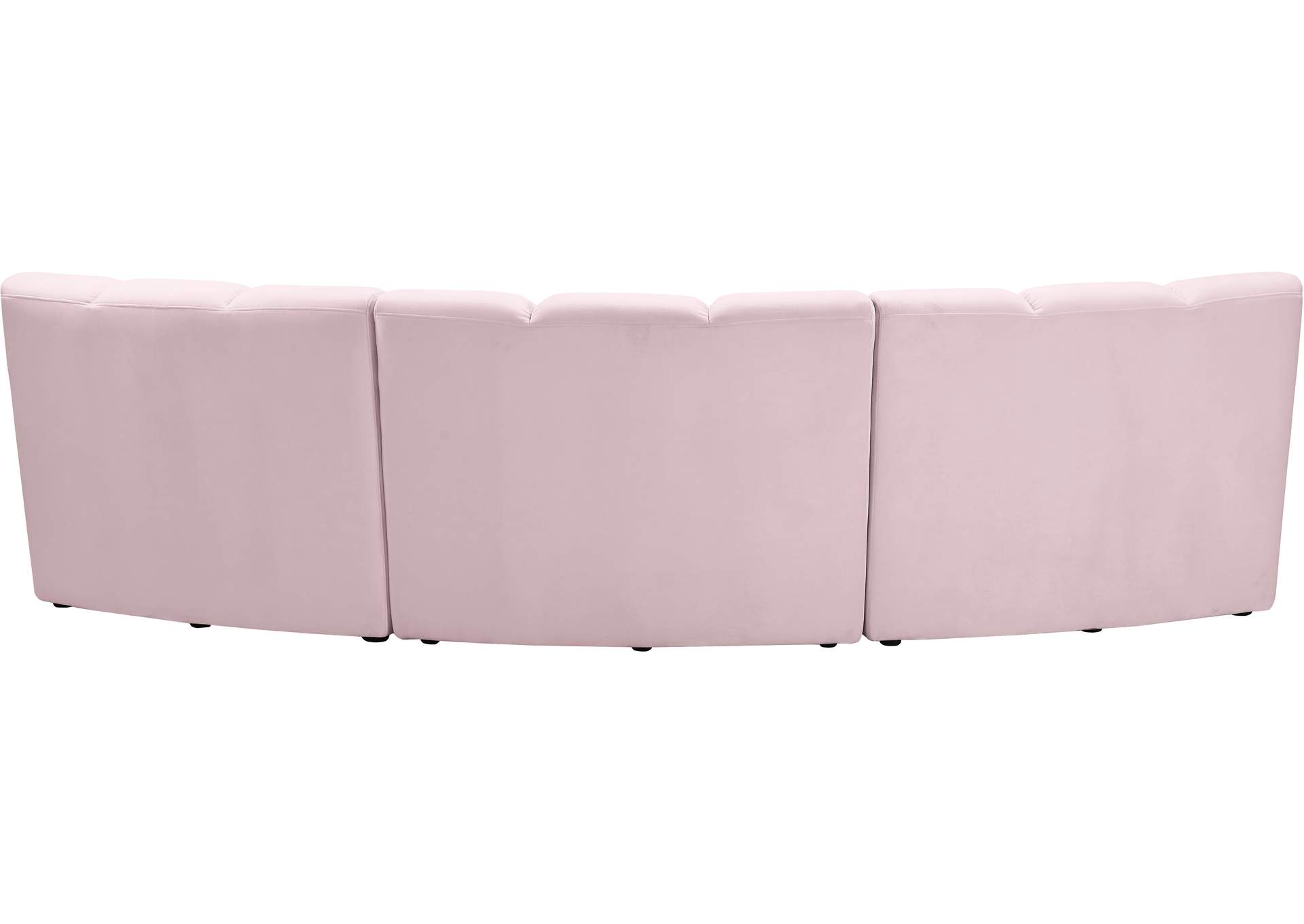 Infinity Pink Velvet 3 Piece Modular Sectional,Meridian Furniture