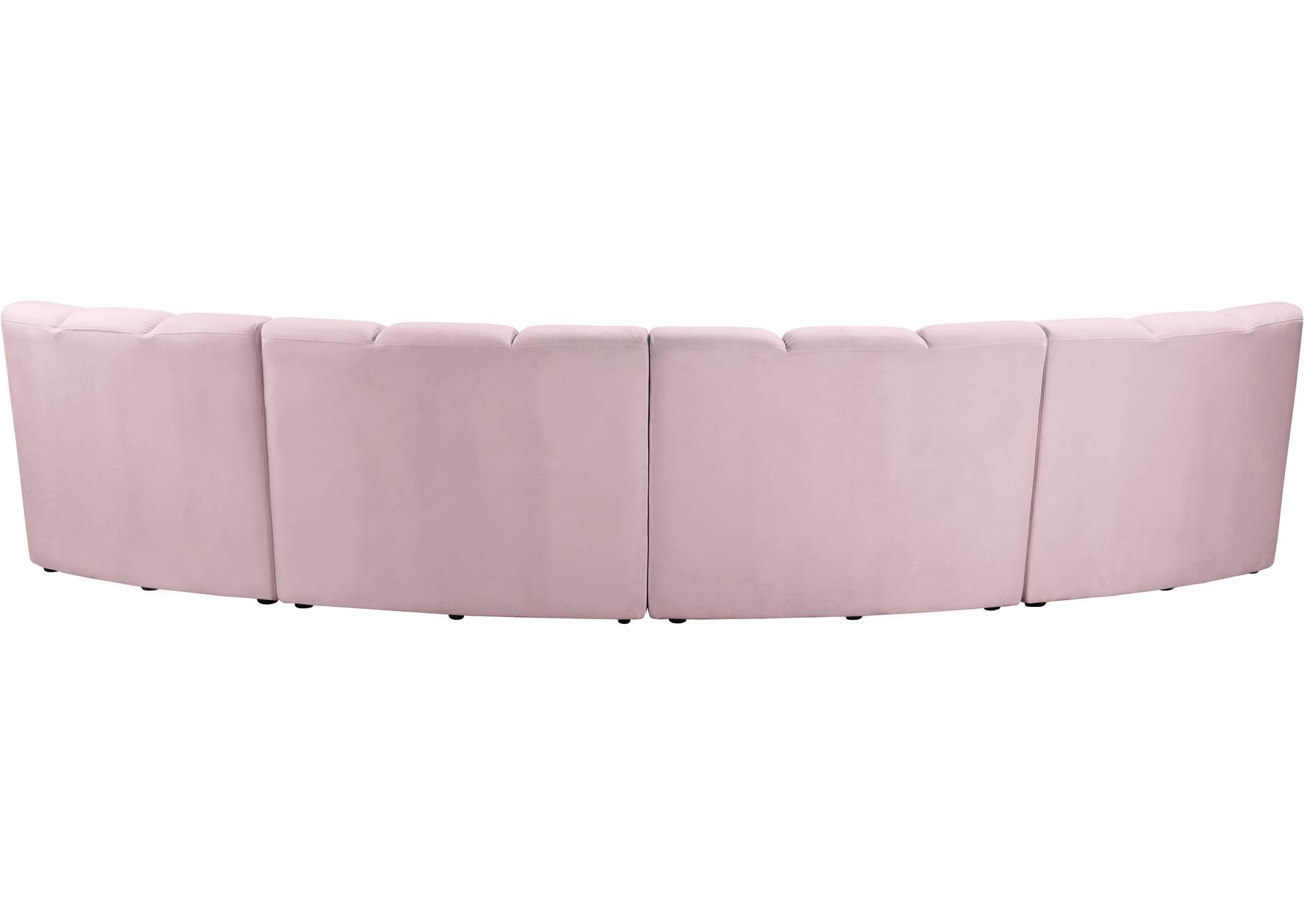 Infinity Pink Velvet 4 Piece Modular Sectional,Meridian Furniture