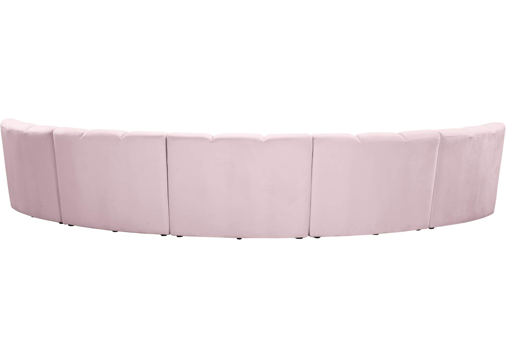 Infinity Pink Velvet 5 Piece Modular Sectional,Meridian Furniture