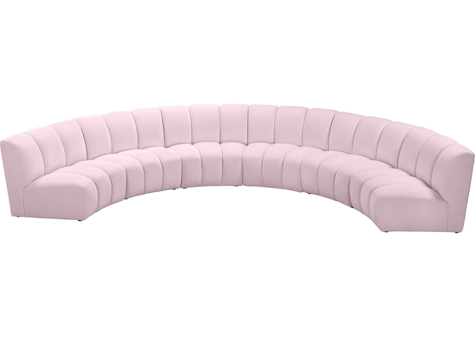 Infinity Pink Velvet 6 Piece . Modular Sectional,Meridian Furniture