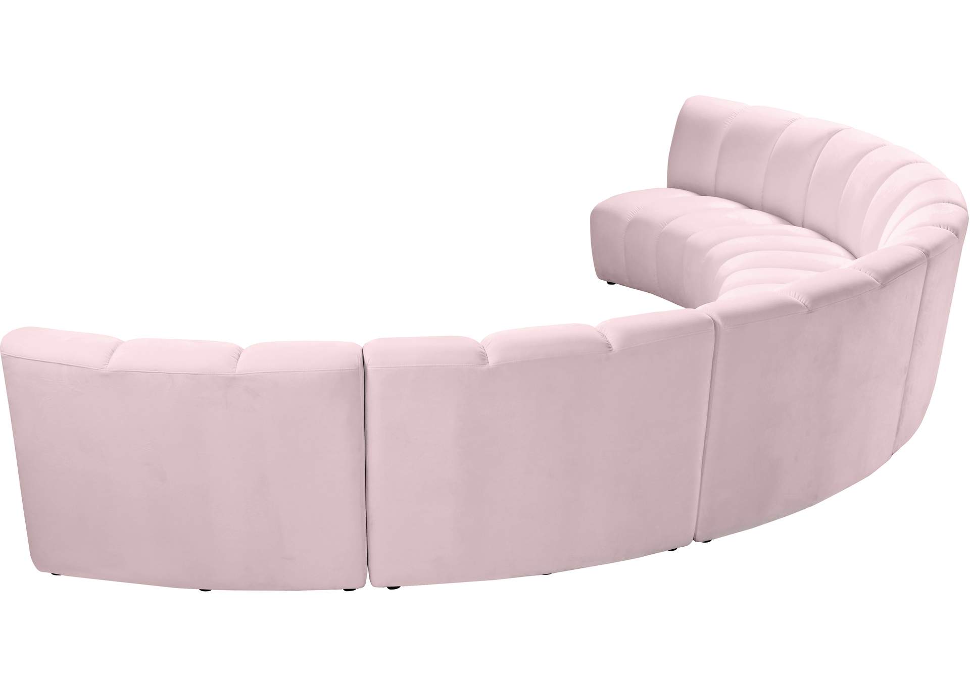 Infinity Pink Velvet 6 Piece . Modular Sectional,Meridian Furniture