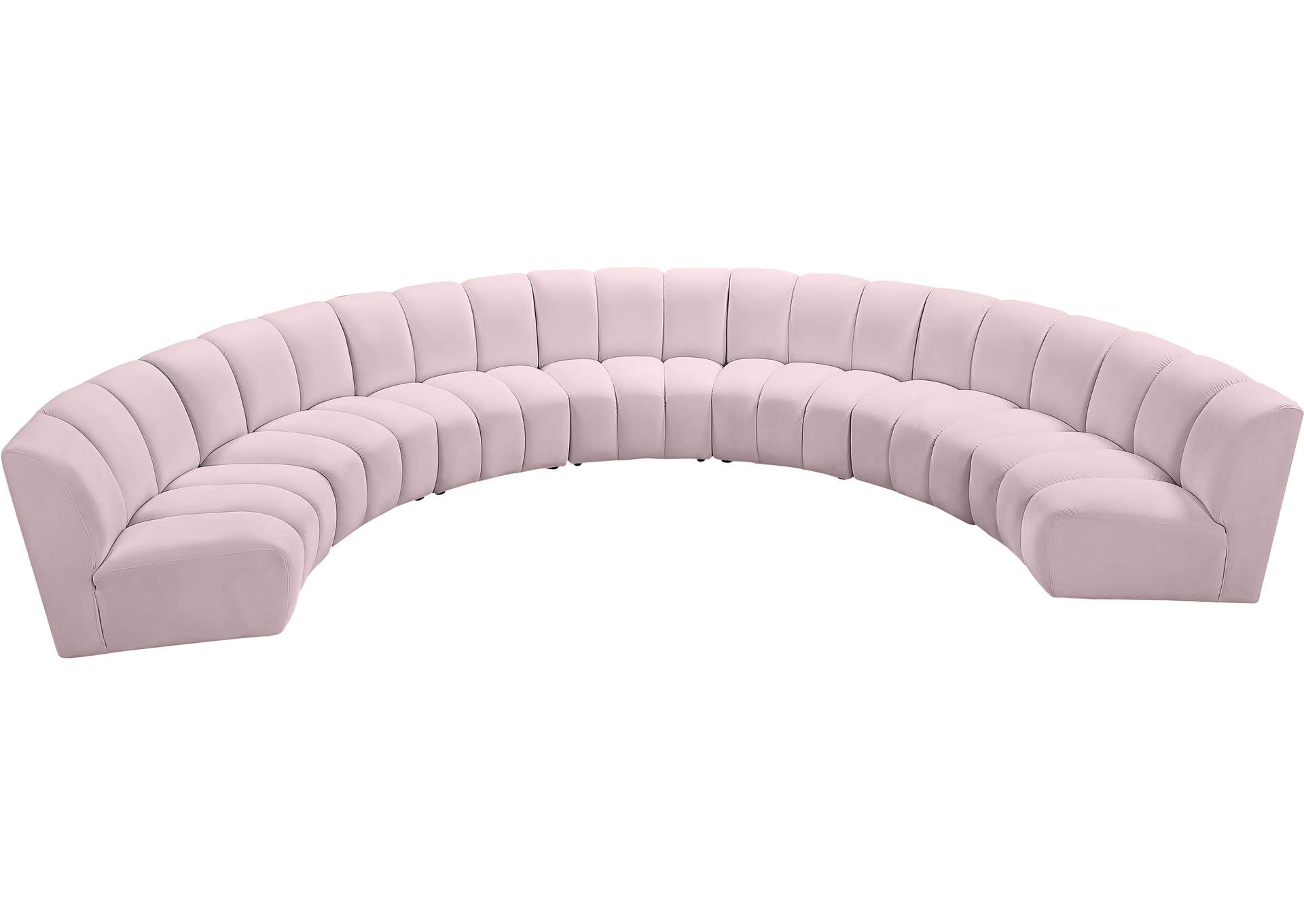 Infinity Pink Velvet 7 Piece Modular Sectional,Meridian Furniture