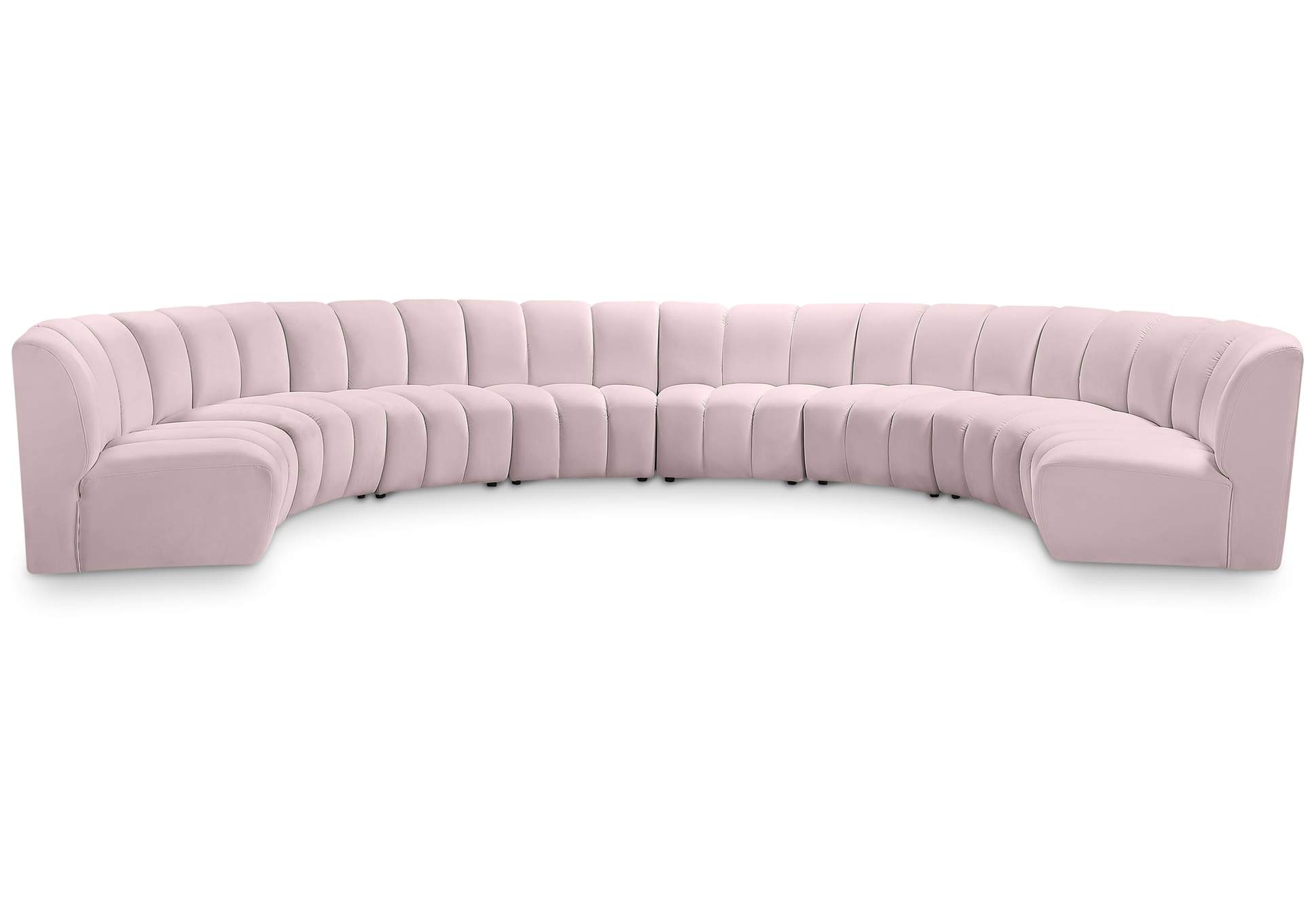 Infinity Pink Velvet 8 Piece Modular Sectional,Meridian Furniture