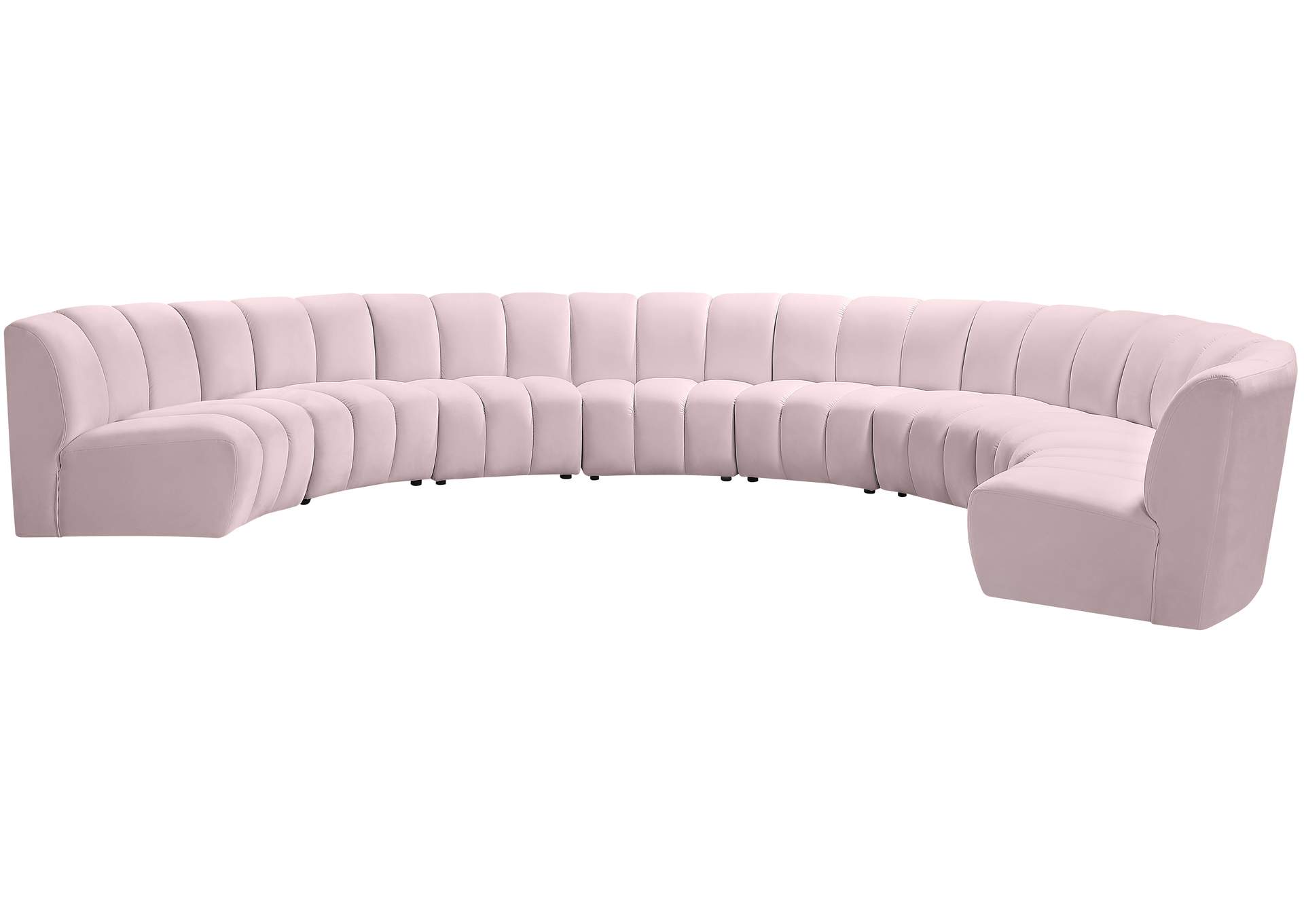 Infinity Pink Velvet 8 Piece Modular Sectional,Meridian Furniture