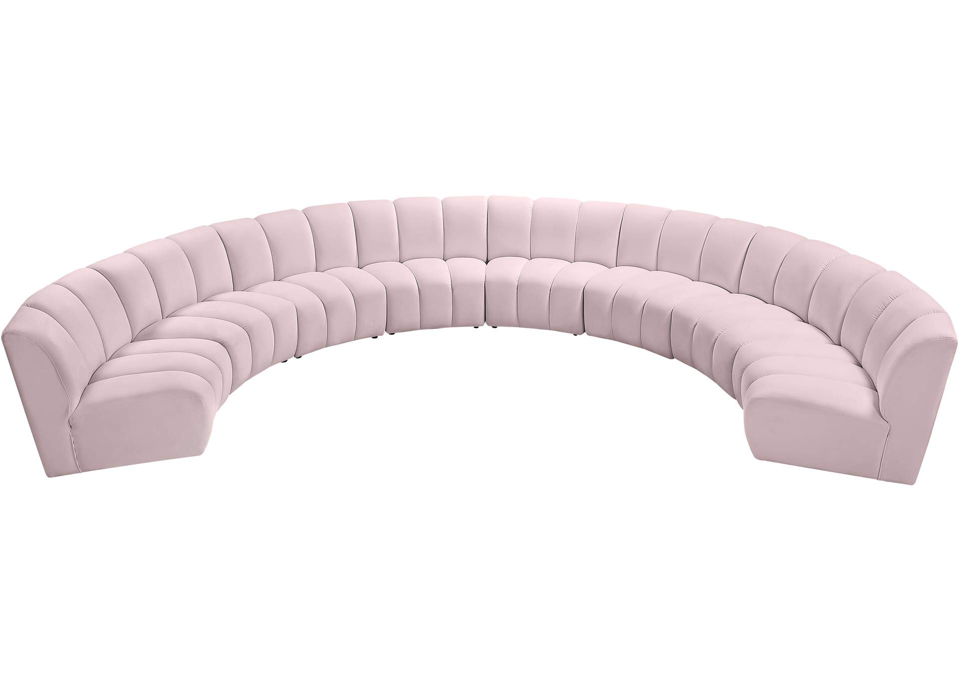 Infinity Pink Velvet 8 Piece Modular Sectional,Meridian Furniture