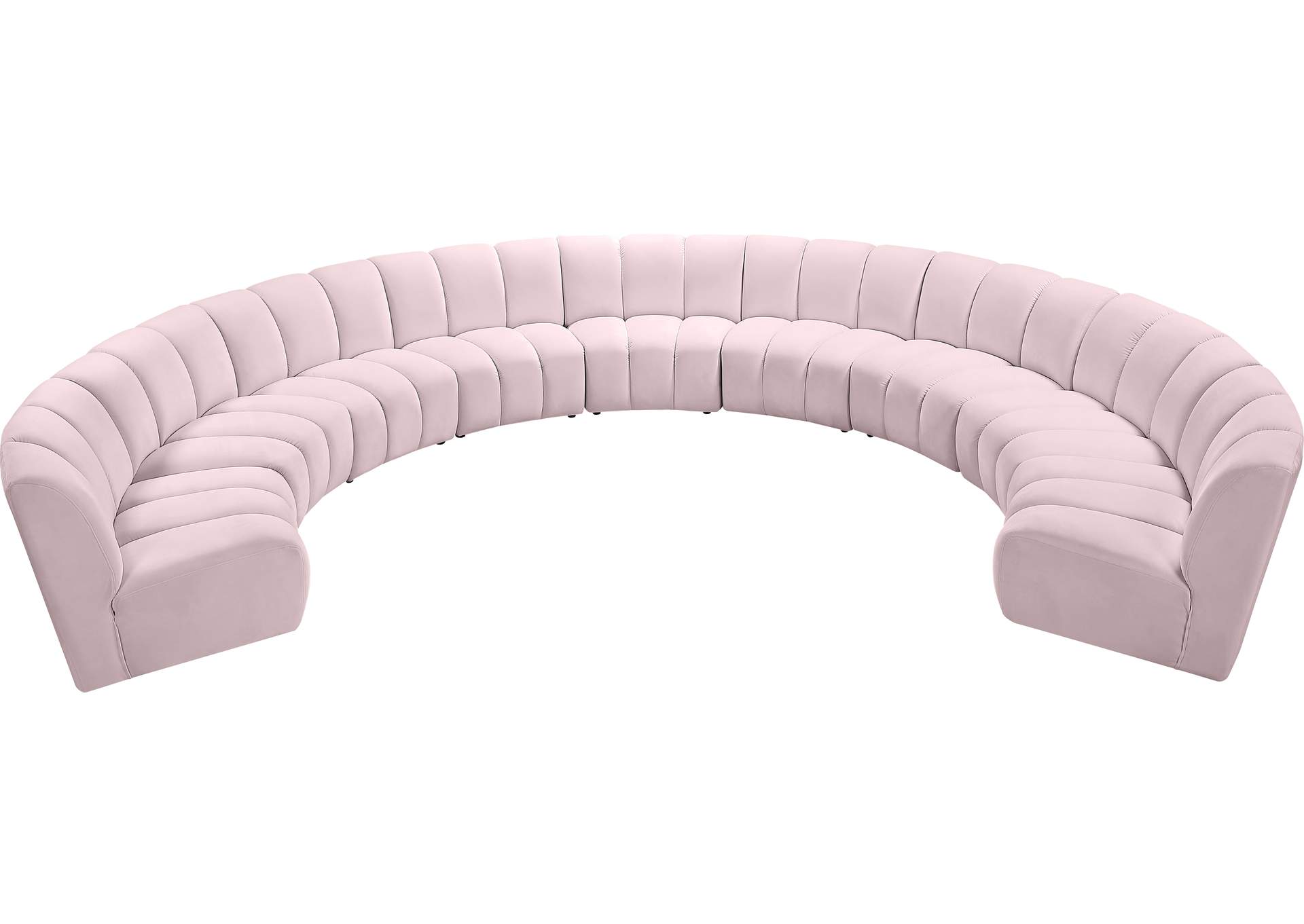 Infinity Pink Velvet 9 Piece Modular Sectional,Meridian Furniture