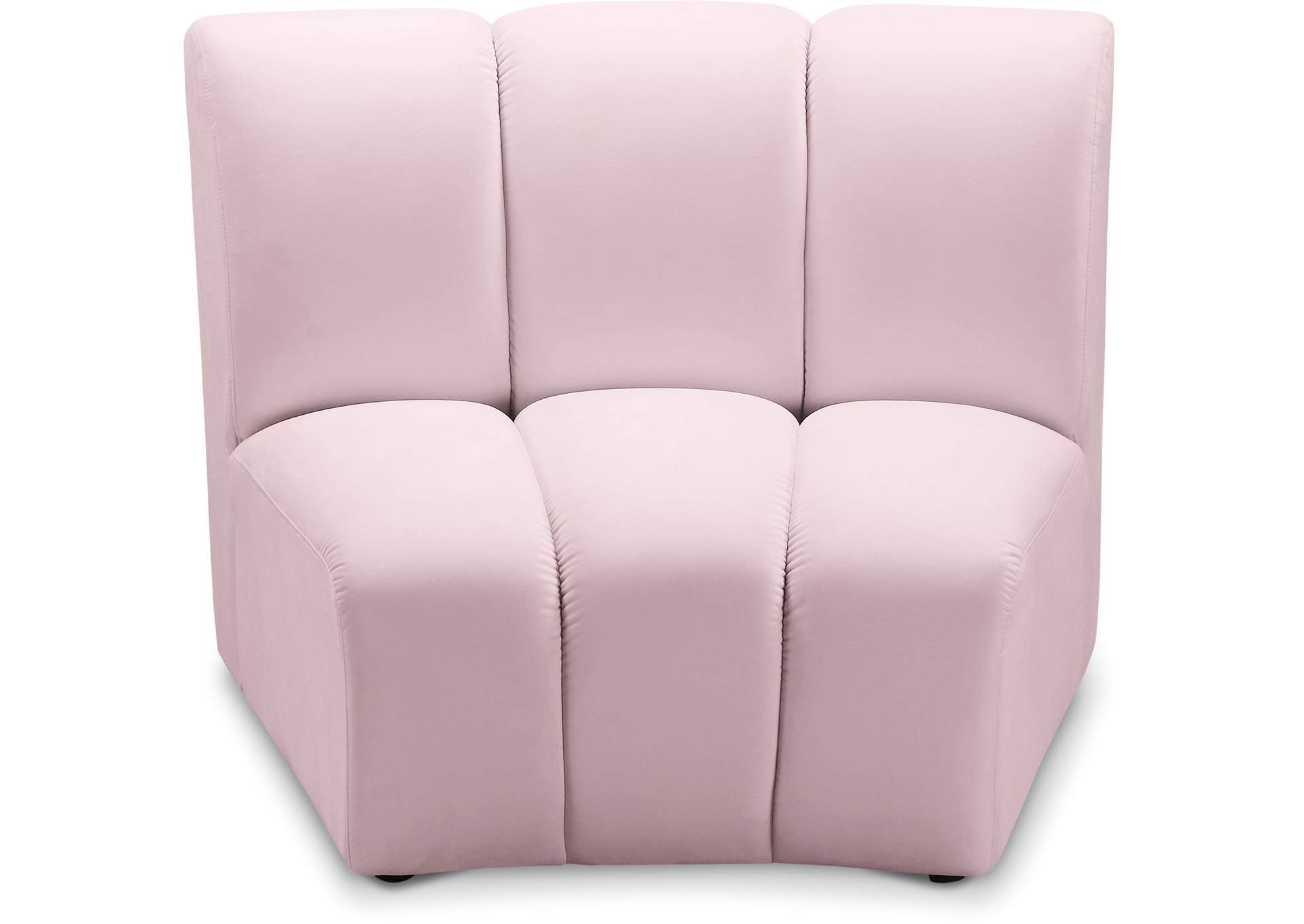 Infinity Pink Velvet Modular Chair,Meridian Furniture